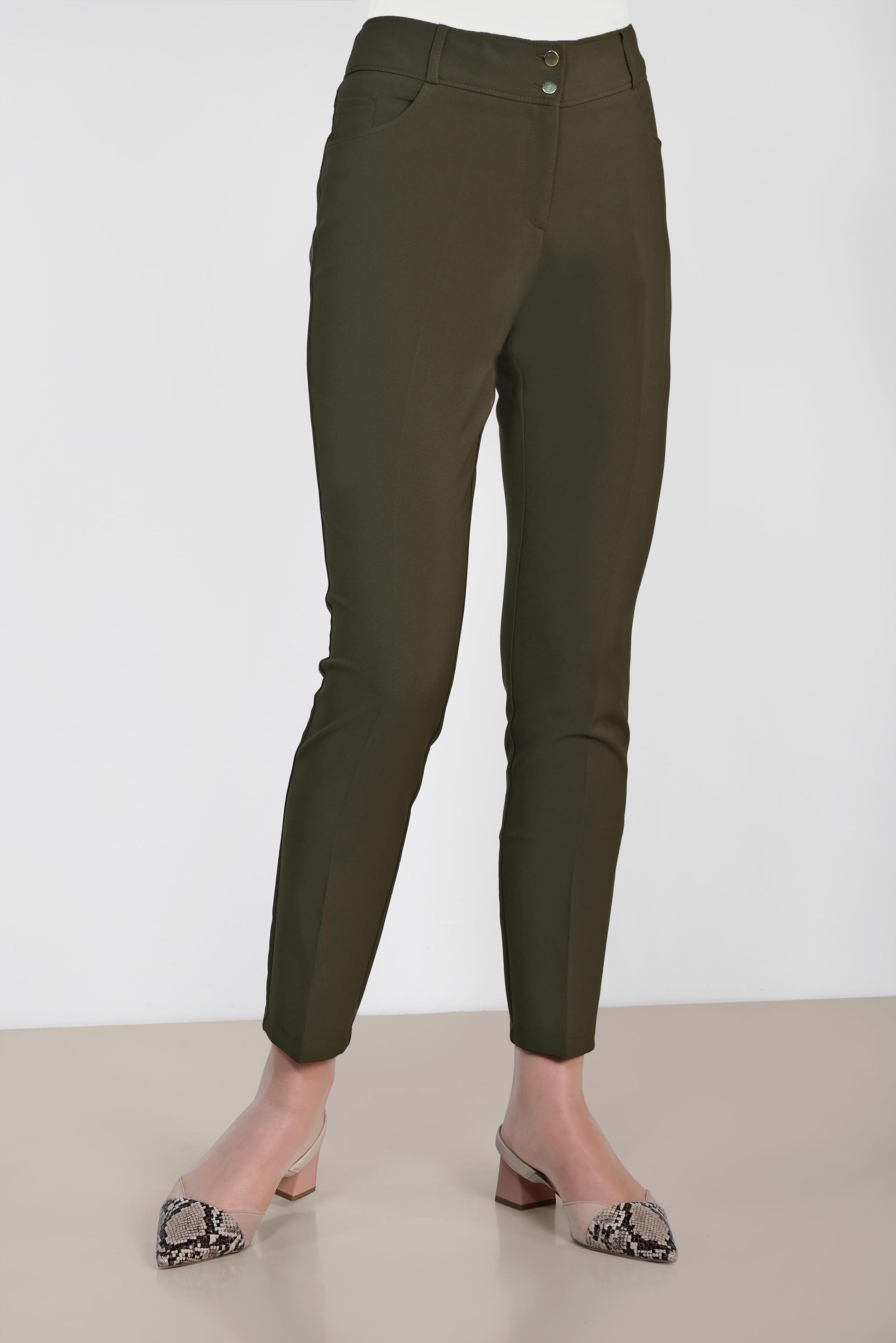 Tesettür giyim HAKİ DAR PAÇA KLASİK PANTOLON 7527 