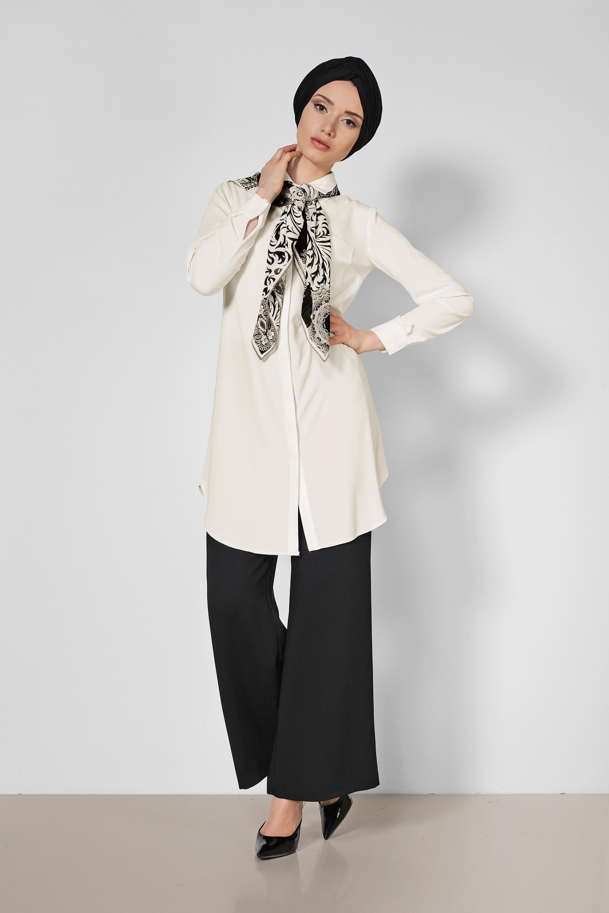 Tesettür giyim SİYAH GENİŞ PAÇA PANTOLON 7536