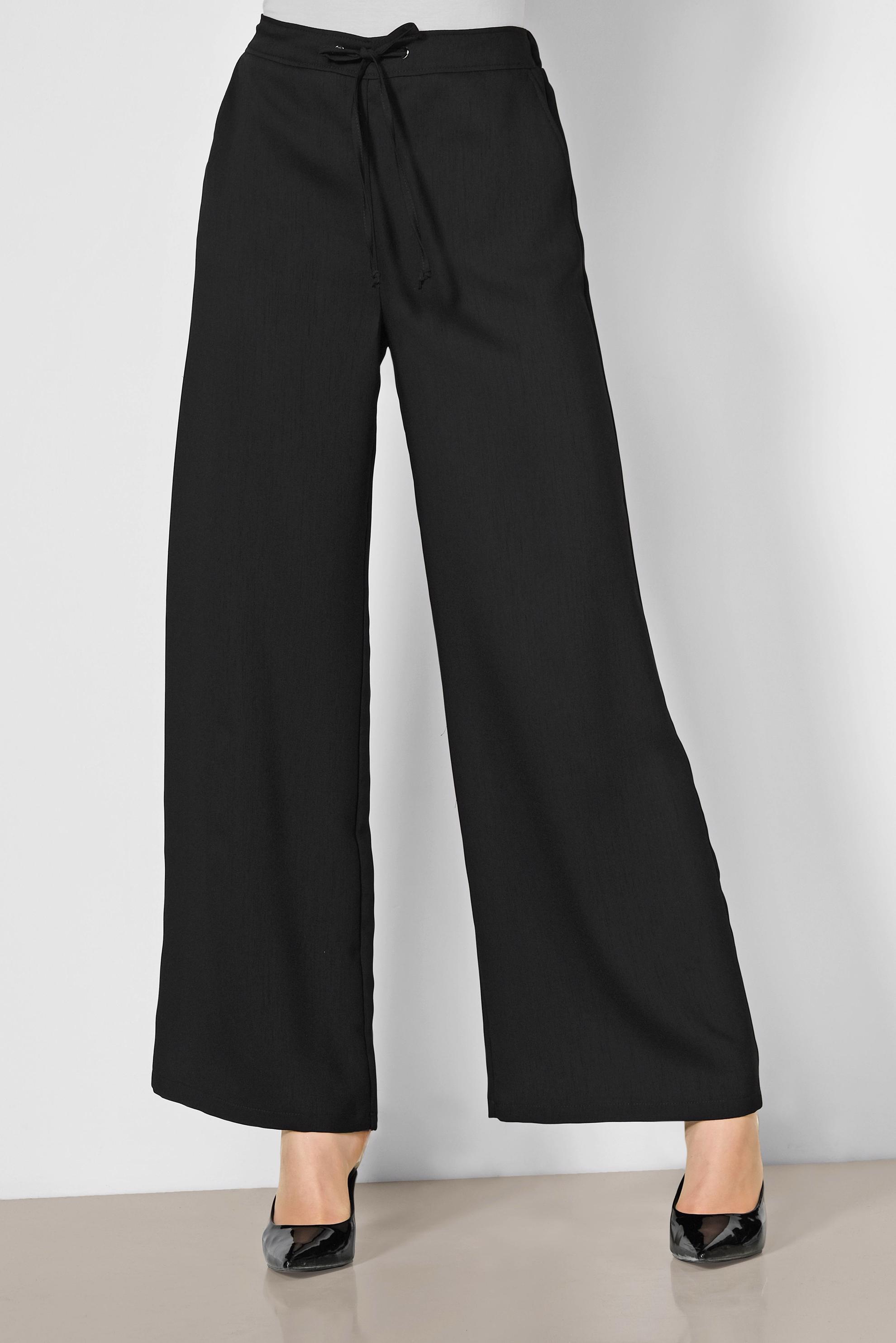 Tesettür giyim SİYAH GENİŞ PAÇA PANTOLON 7536