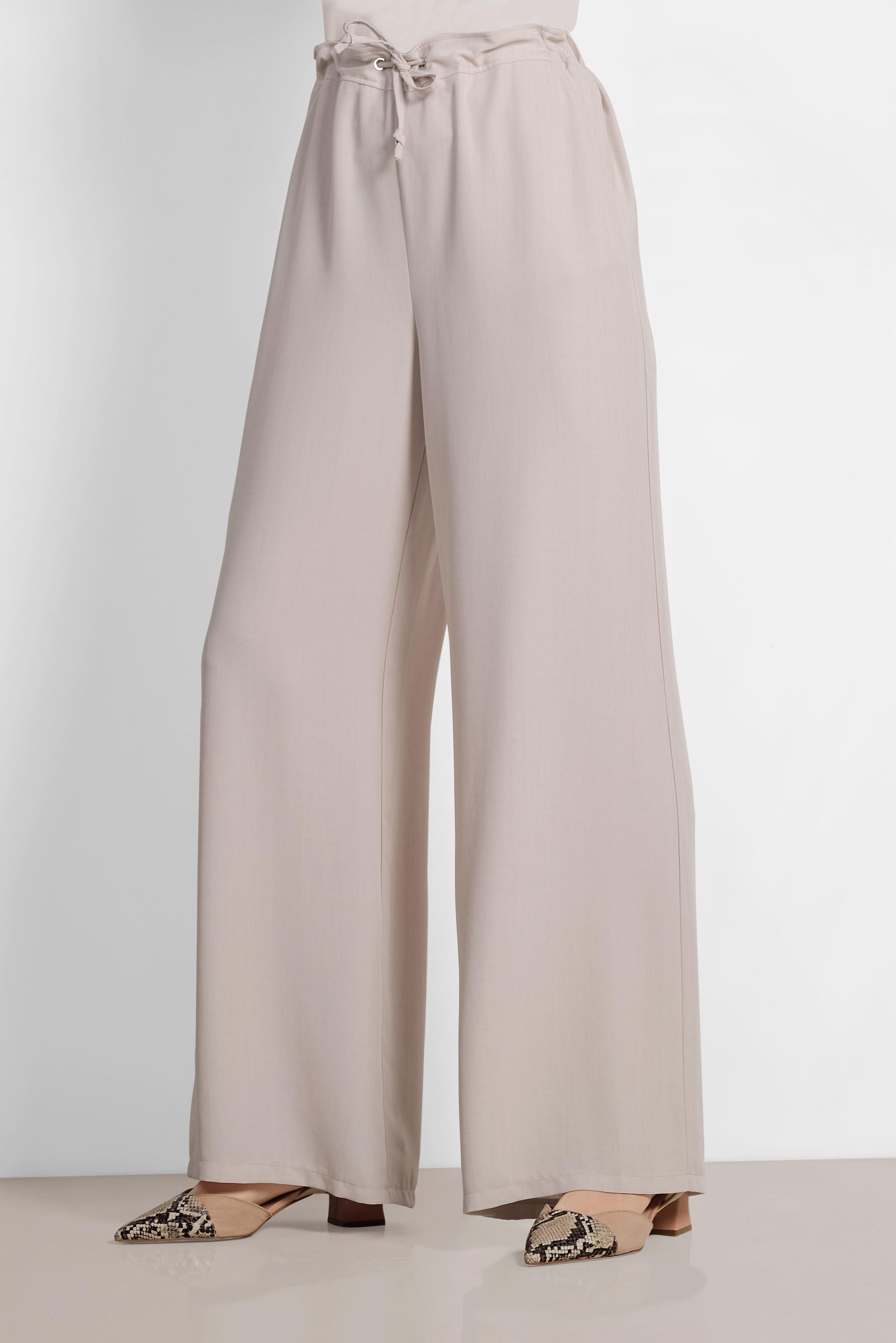 Tesettür giyim BEJ GENİŞ PAÇA PANTOLON 7536