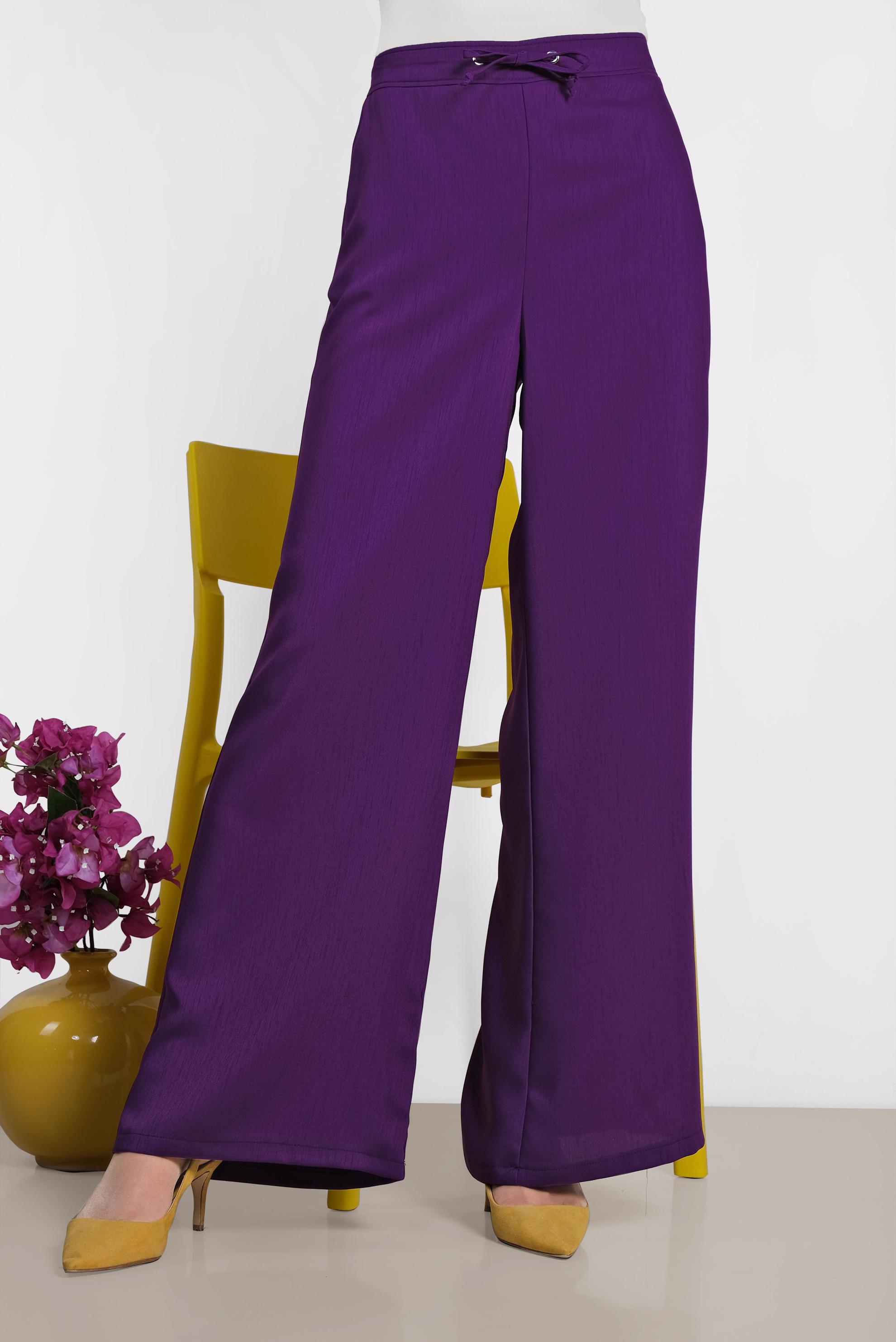 Tesettür giyim MOR GENİŞ PAÇA PANTOLON 7536