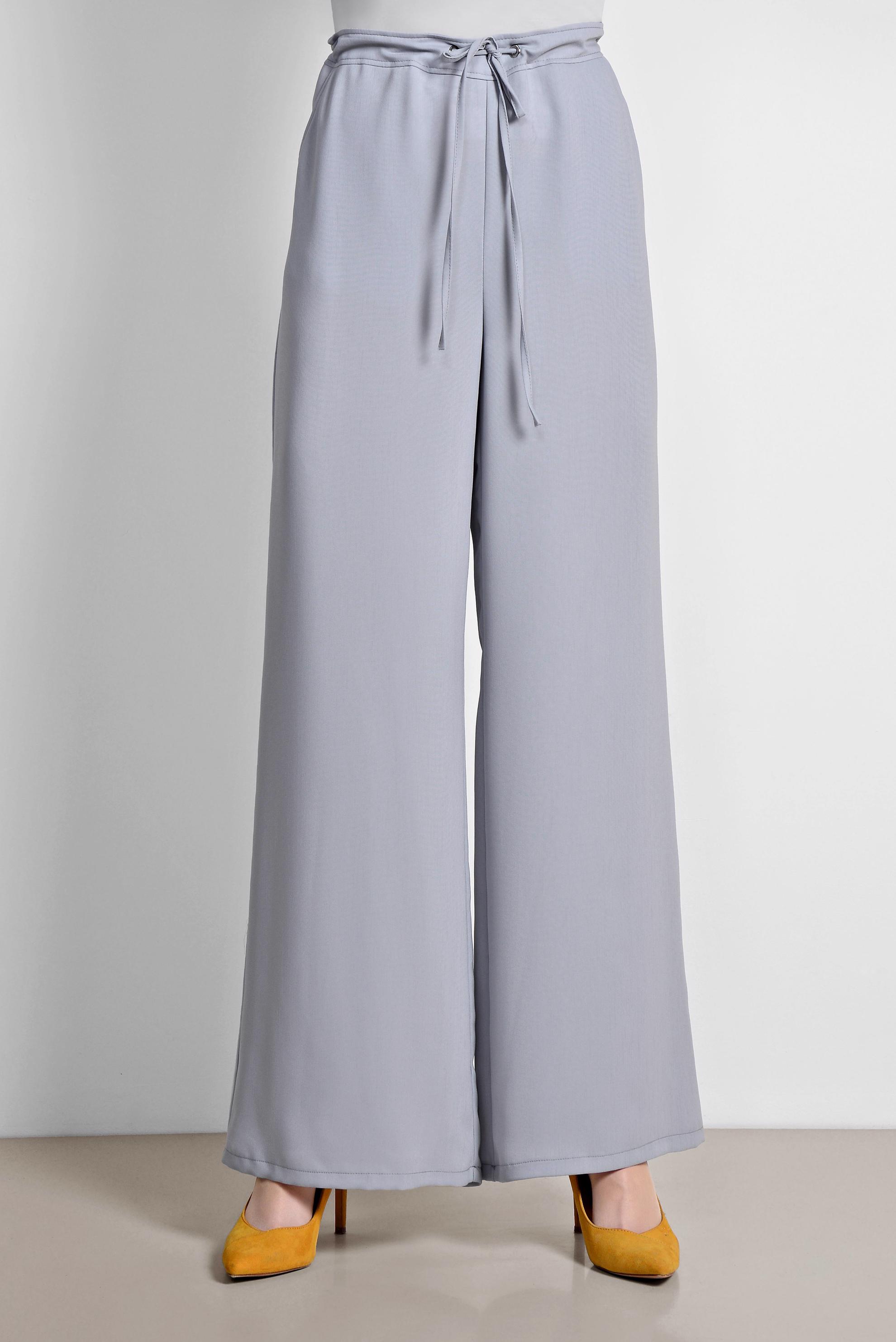 Tesettür giyim GRİ GENİŞ PAÇA PANTOLON 7536