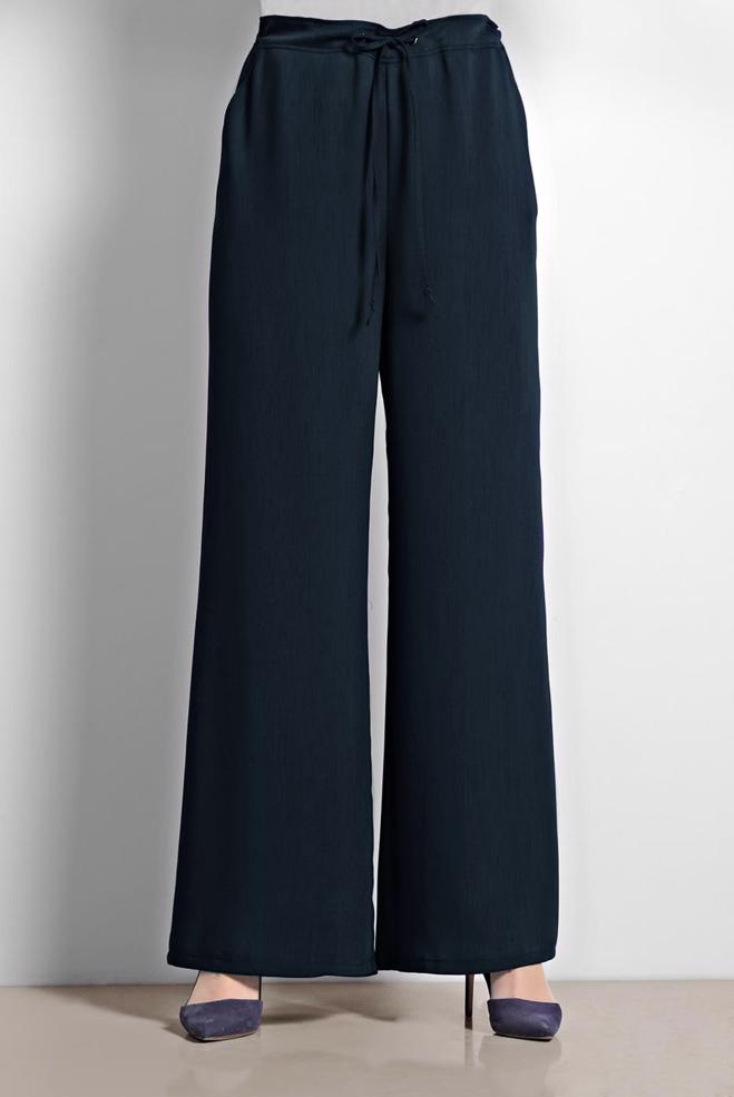Hijab clothing NAVY BLUE WIDE LEG PANTS 7536 - ALVİNA