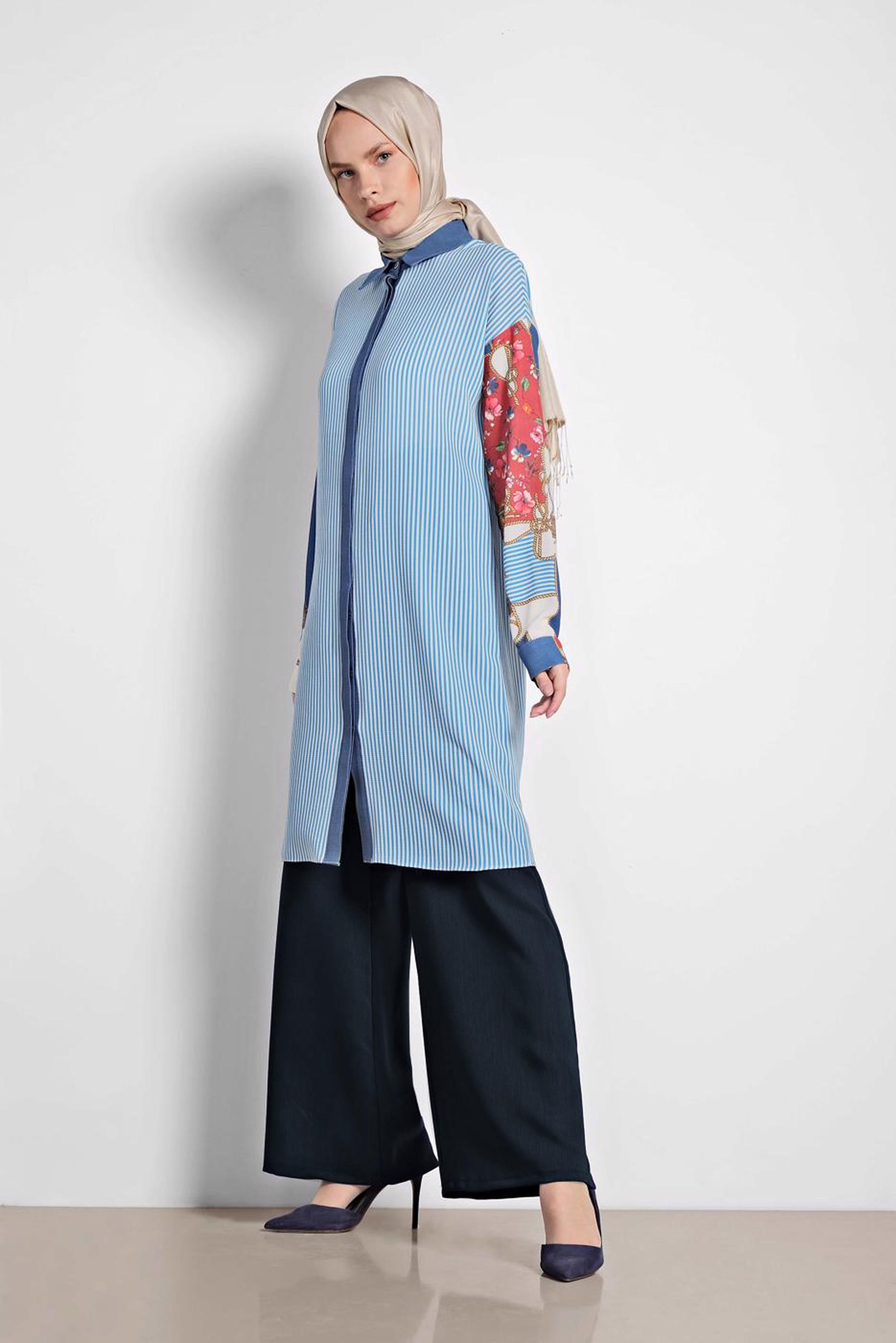 Hijab clothing NAVY BLUE WIDE LEG PANTS 7536