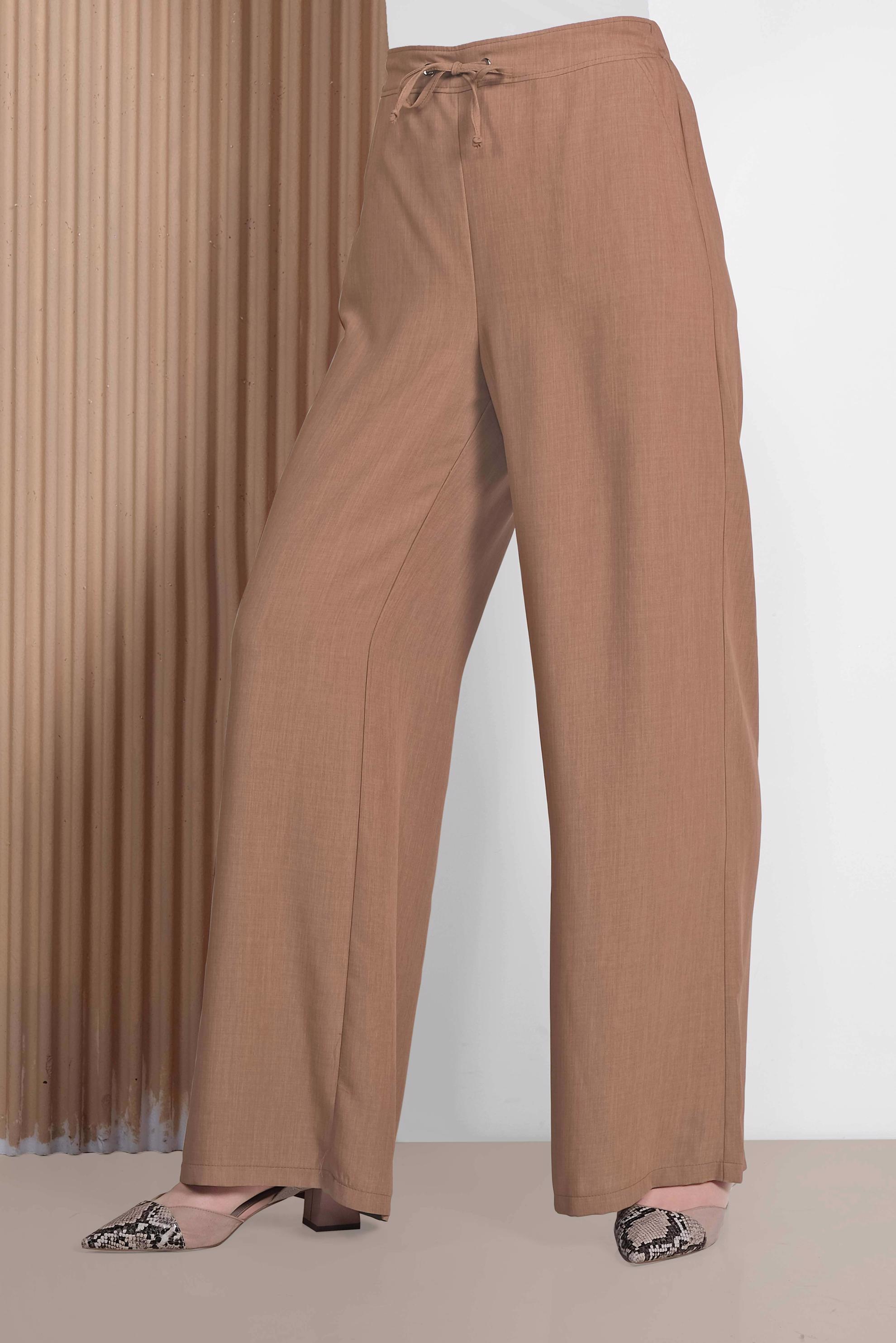 Tesettür giyim KAHVE GENİŞ PAÇA PANTOLON 7536