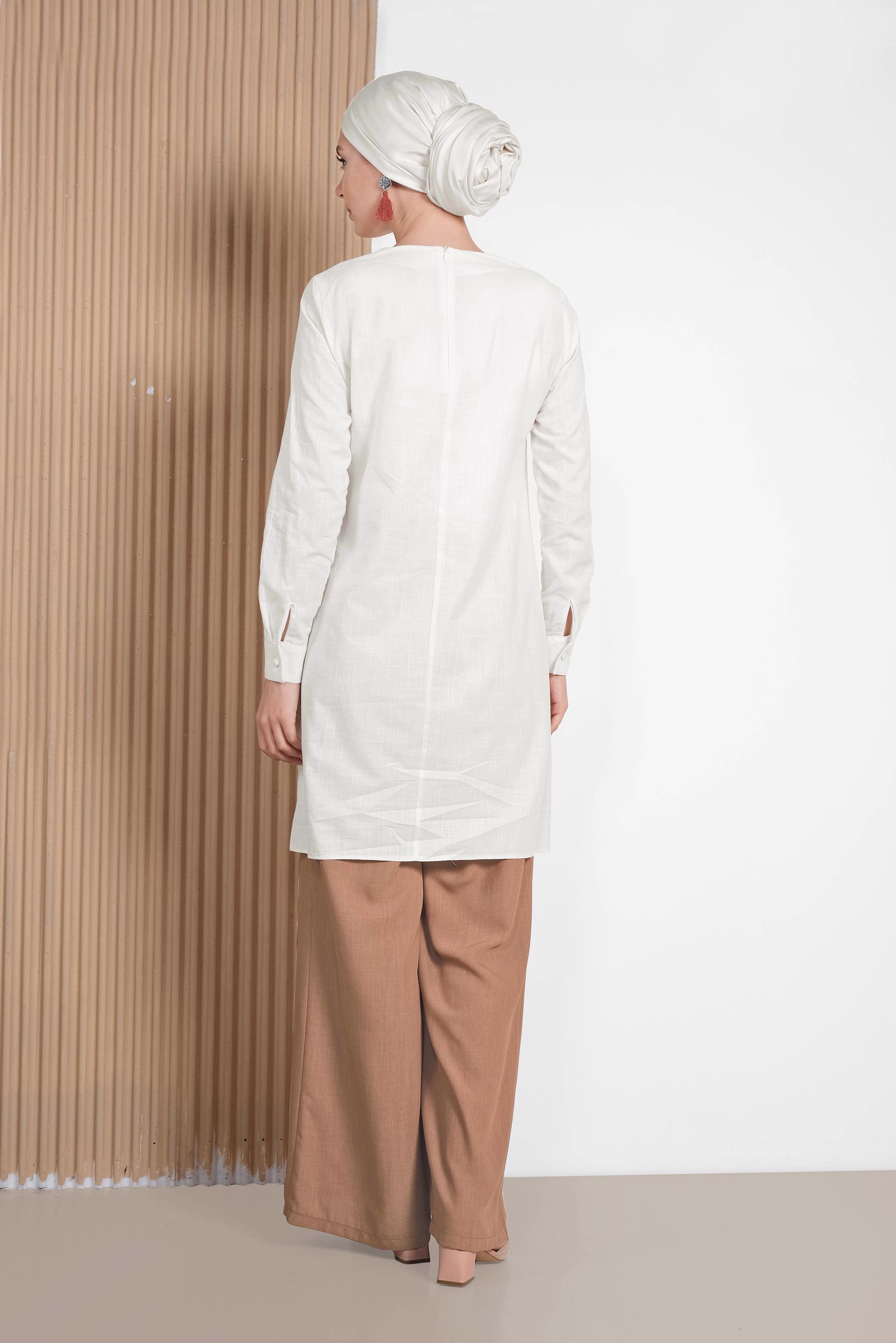 Tesettür giyim KAHVE GENİŞ PAÇA PANTOLON 7536