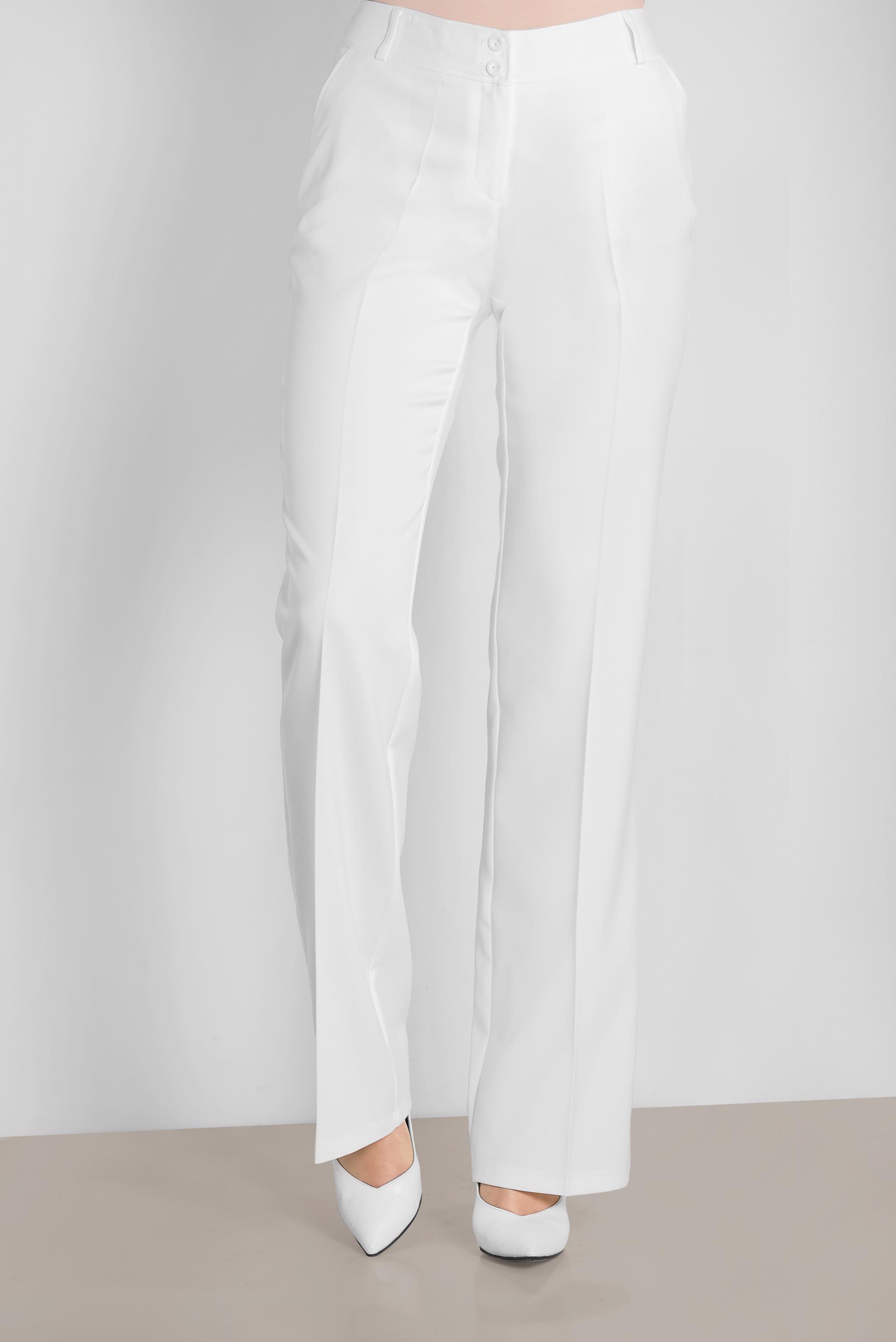 Tesettür giyim BEYAZ BOL PAÇA CEPLİ PANTOLON 7538