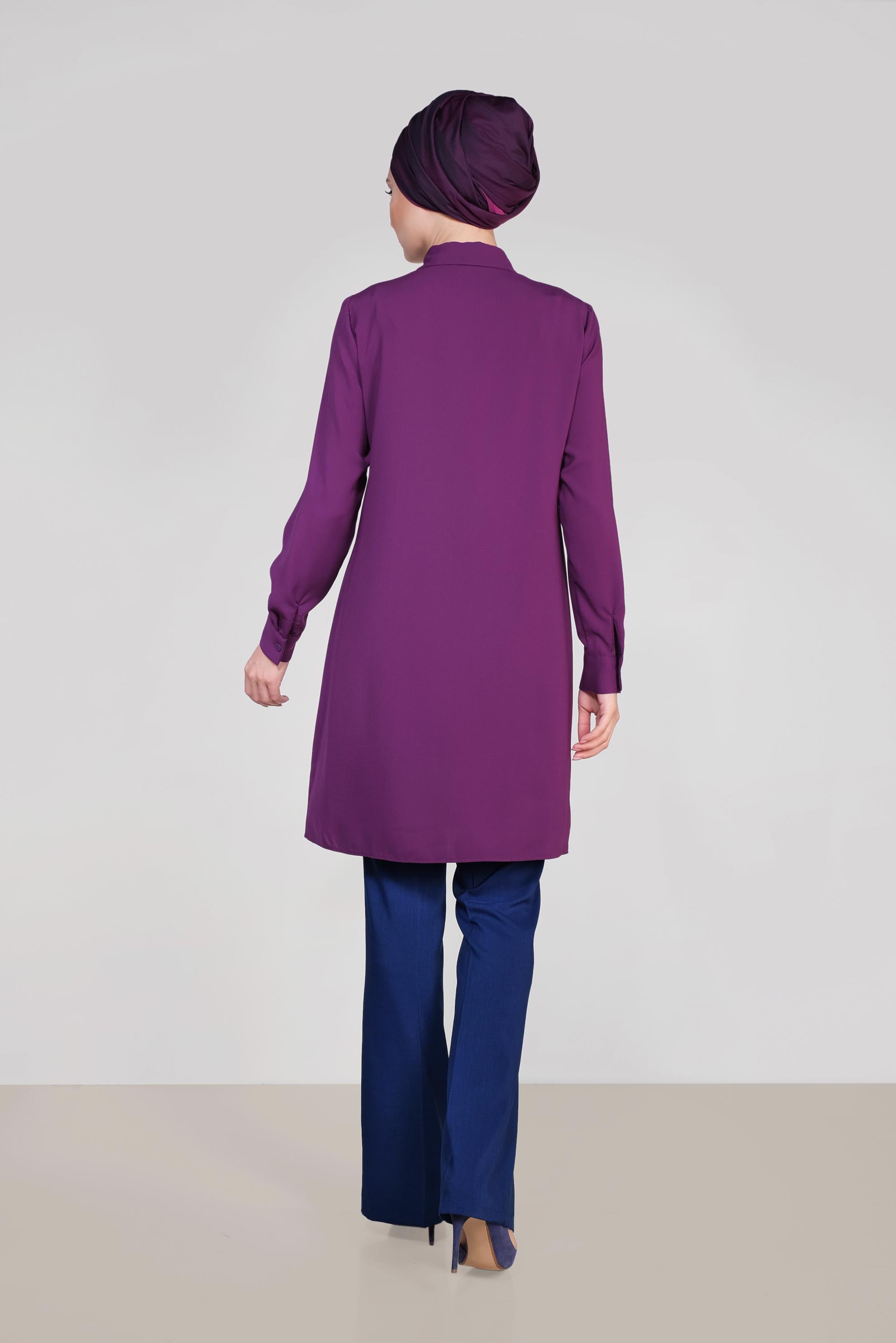 Tesettür giyim LACİVERT BOL PAÇA CEPLİ PANTOLON 7538