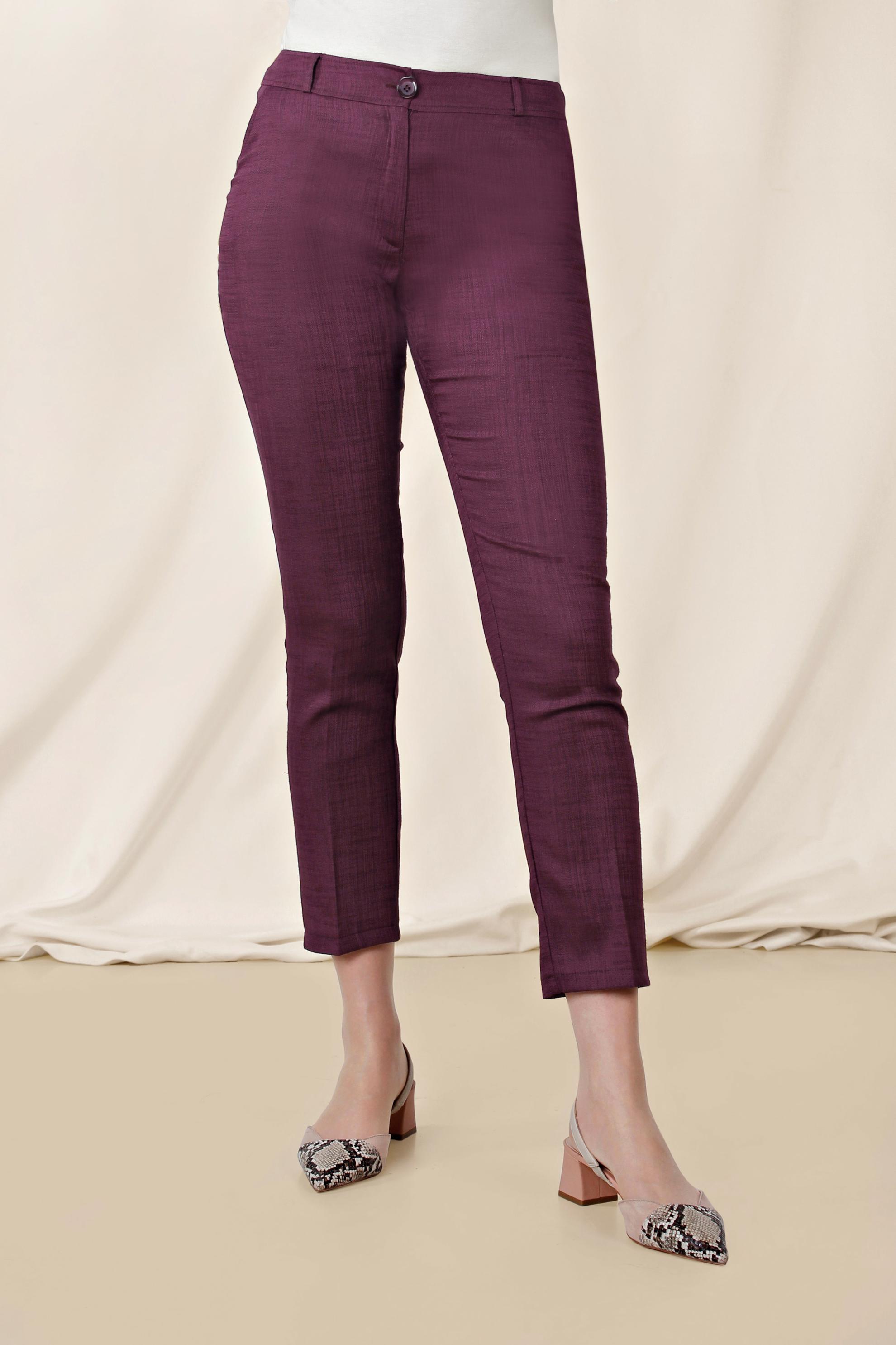 Tesettür giyim MÜRDÜM ARA BEL KUMAŞ PANTOLON 7546