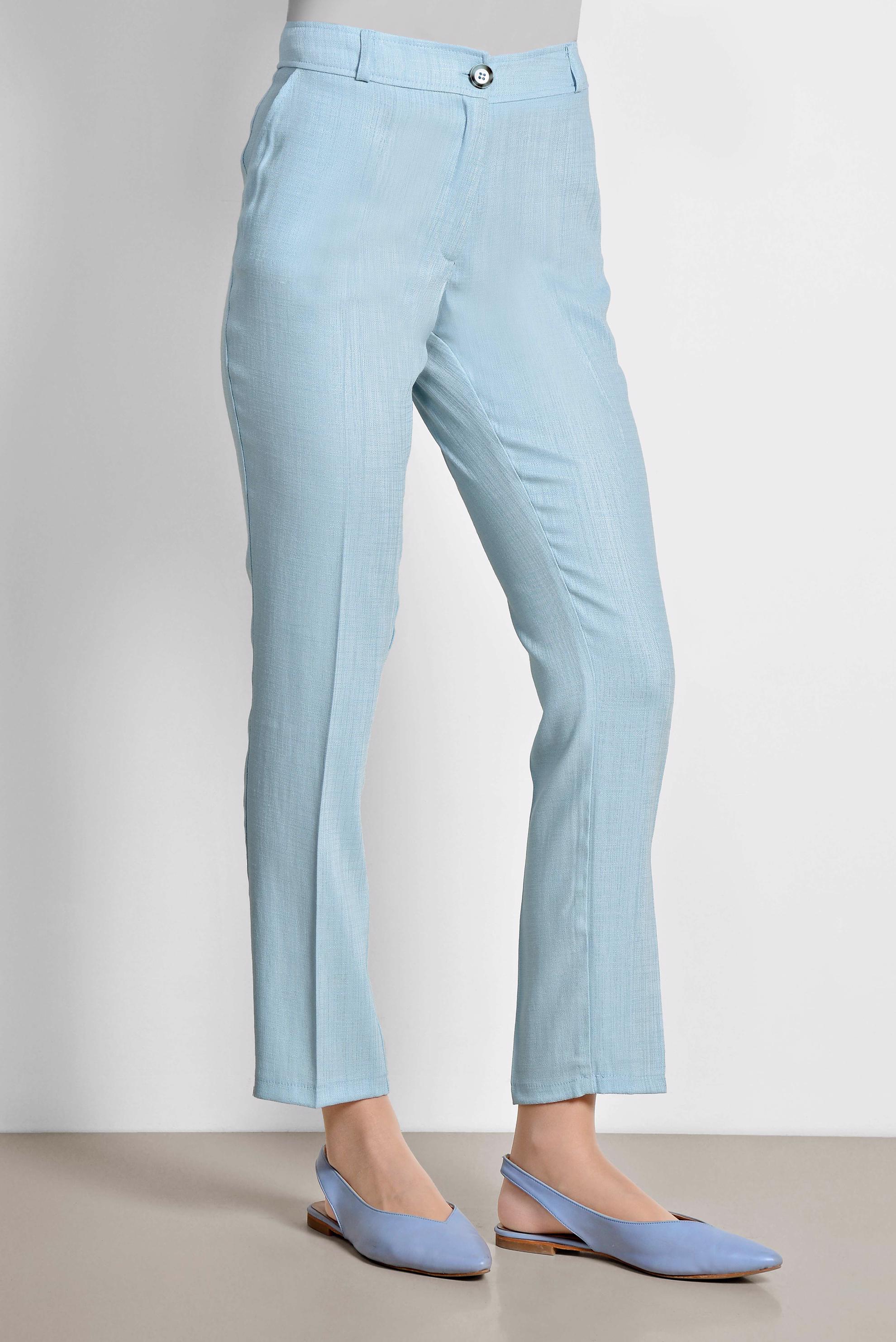 Tesettür giyim MAVİ ARA BEL KUMAŞ PANTOLON 7546