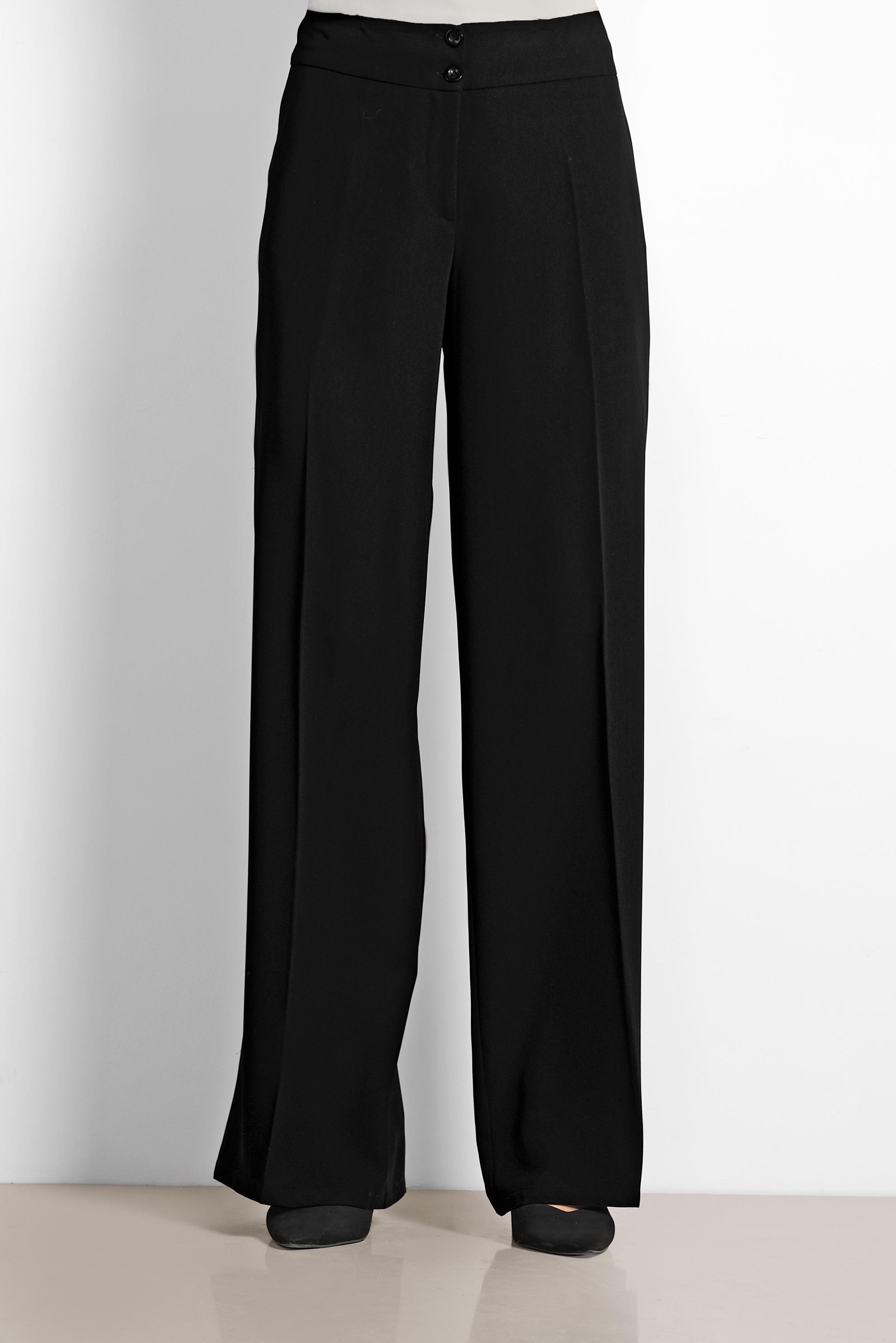 Tesettür giyim SİYAH ARA BEL BOL PAÇA PANTOLON 7547