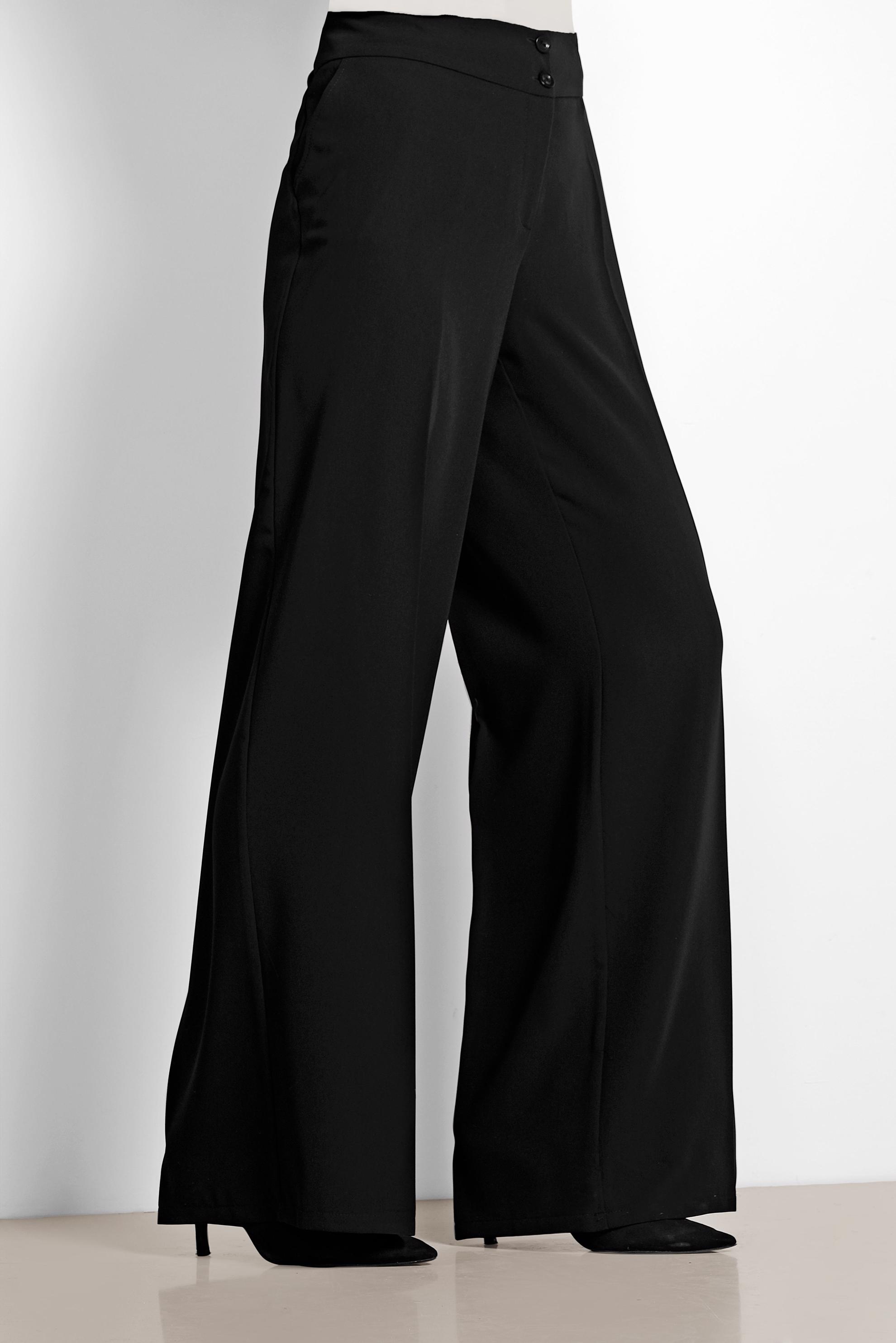 Tesettür giyim SİYAH ARA BEL BOL PAÇA PANTOLON 7547