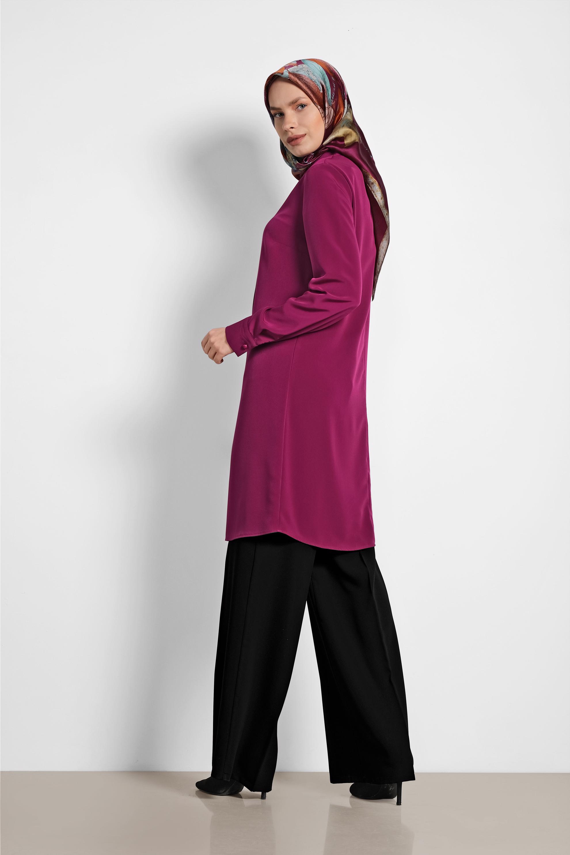 Tesettür giyim SİYAH ARA BEL BOL PAÇA PANTOLON 7547