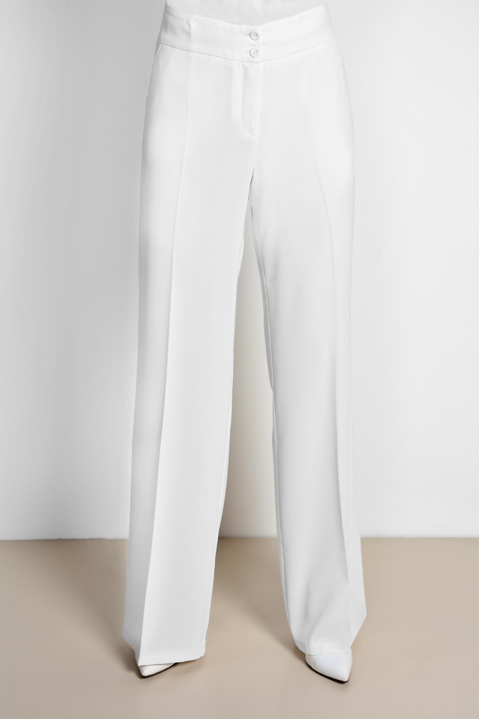 Tesettür giyim BEYAZ ARA BEL BOL PAÇA PANTOLON 7547