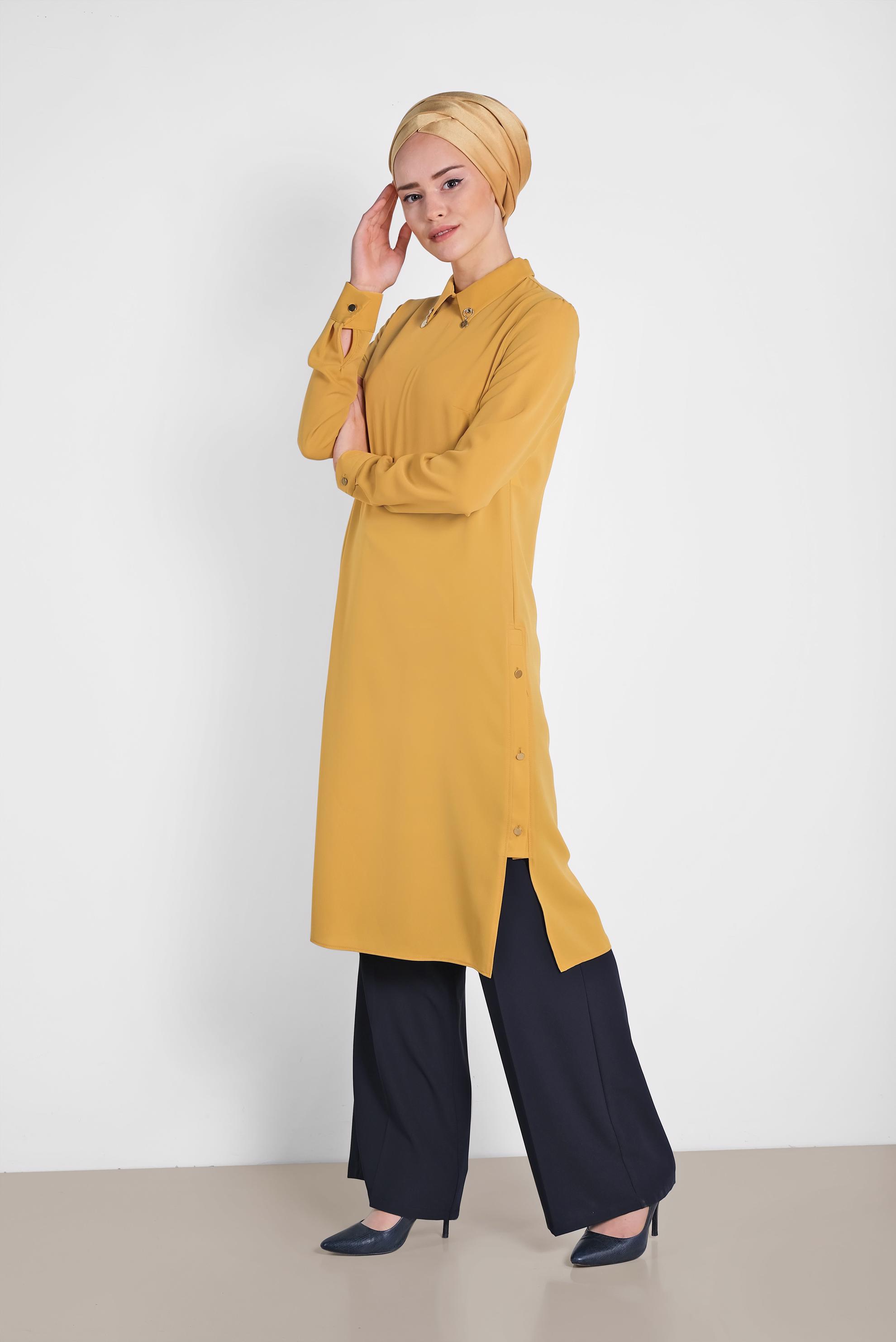 Tesettür giyim LACİVERT ARA BEL BOL PAÇA PANTOLON 7547