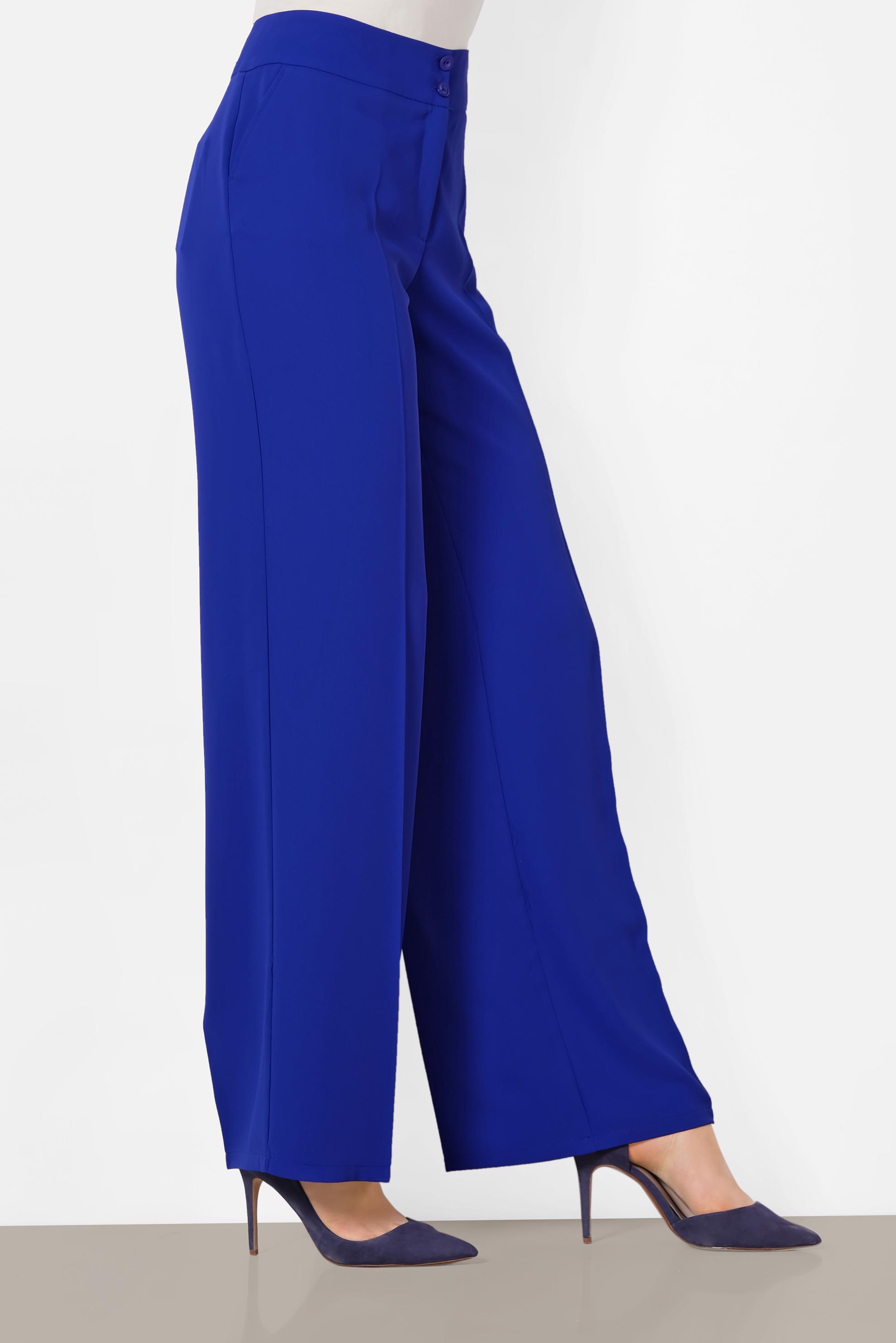 Tesettür giyim MAVİ ARA BEL BOL PAÇA PANTOLON 7547