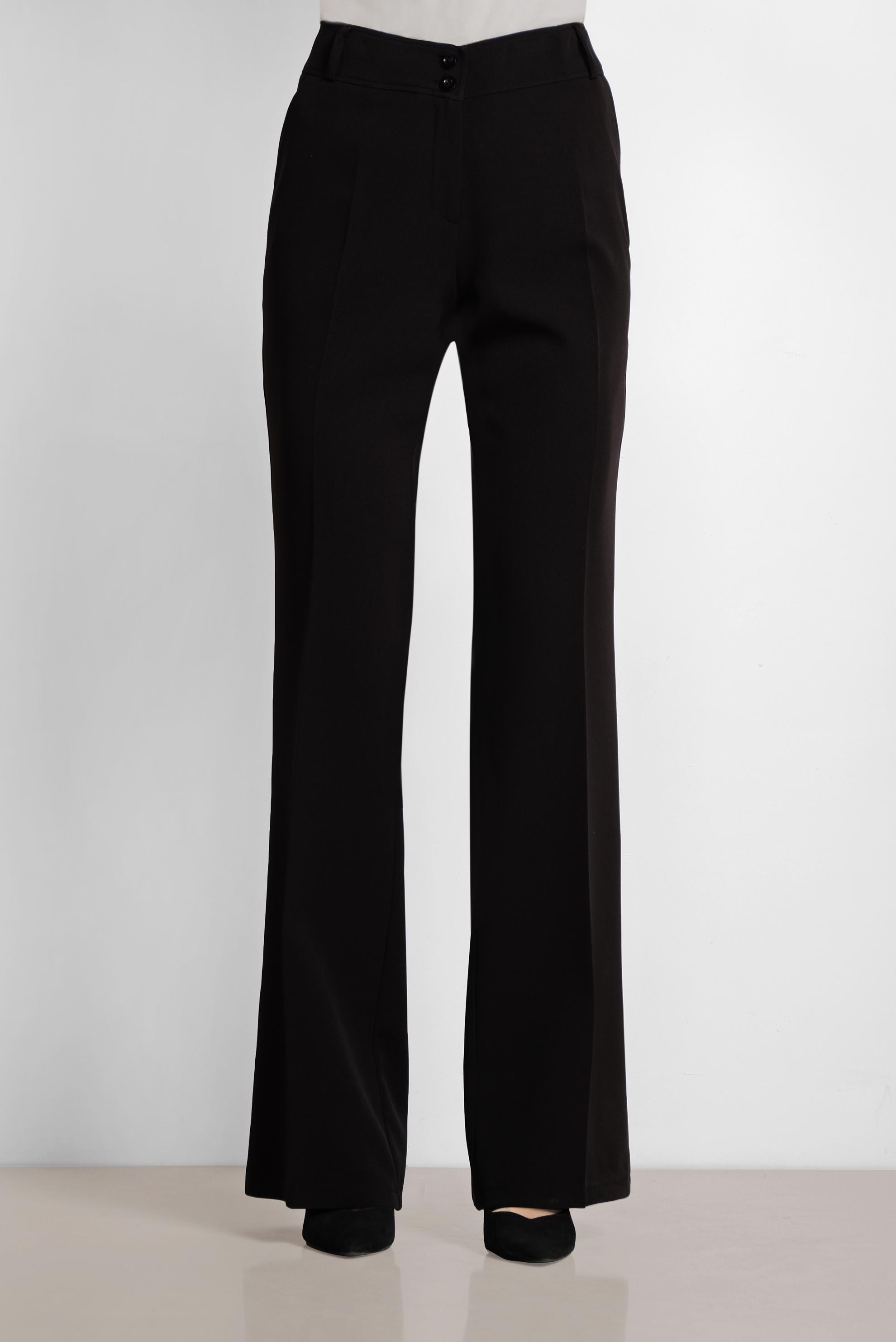 Tesettür giyim SİYAH BOL PAÇA KUMAŞ PANTOLON 7548