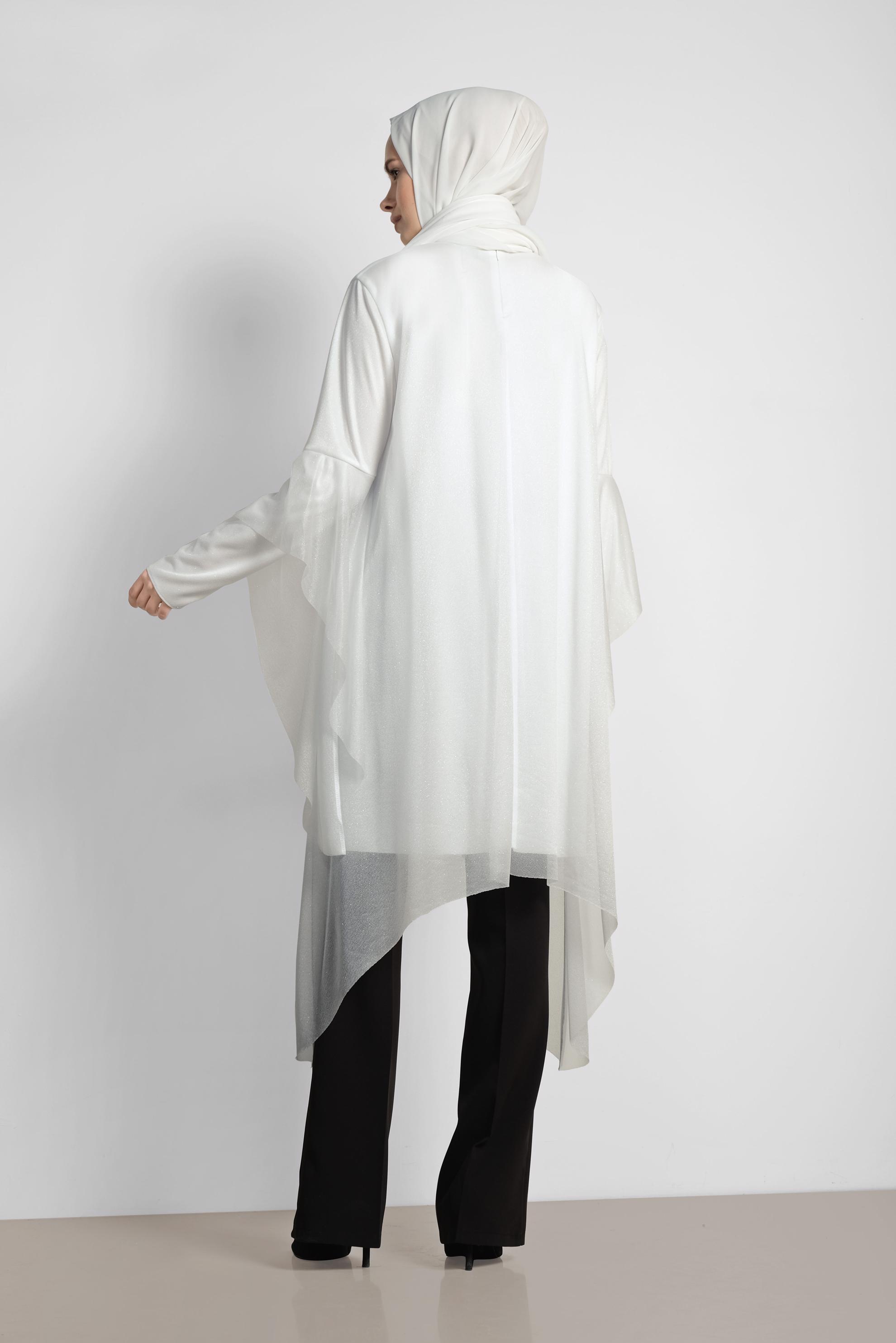 Tesettür giyim SİYAH BOL PAÇA KUMAŞ PANTOLON 7548