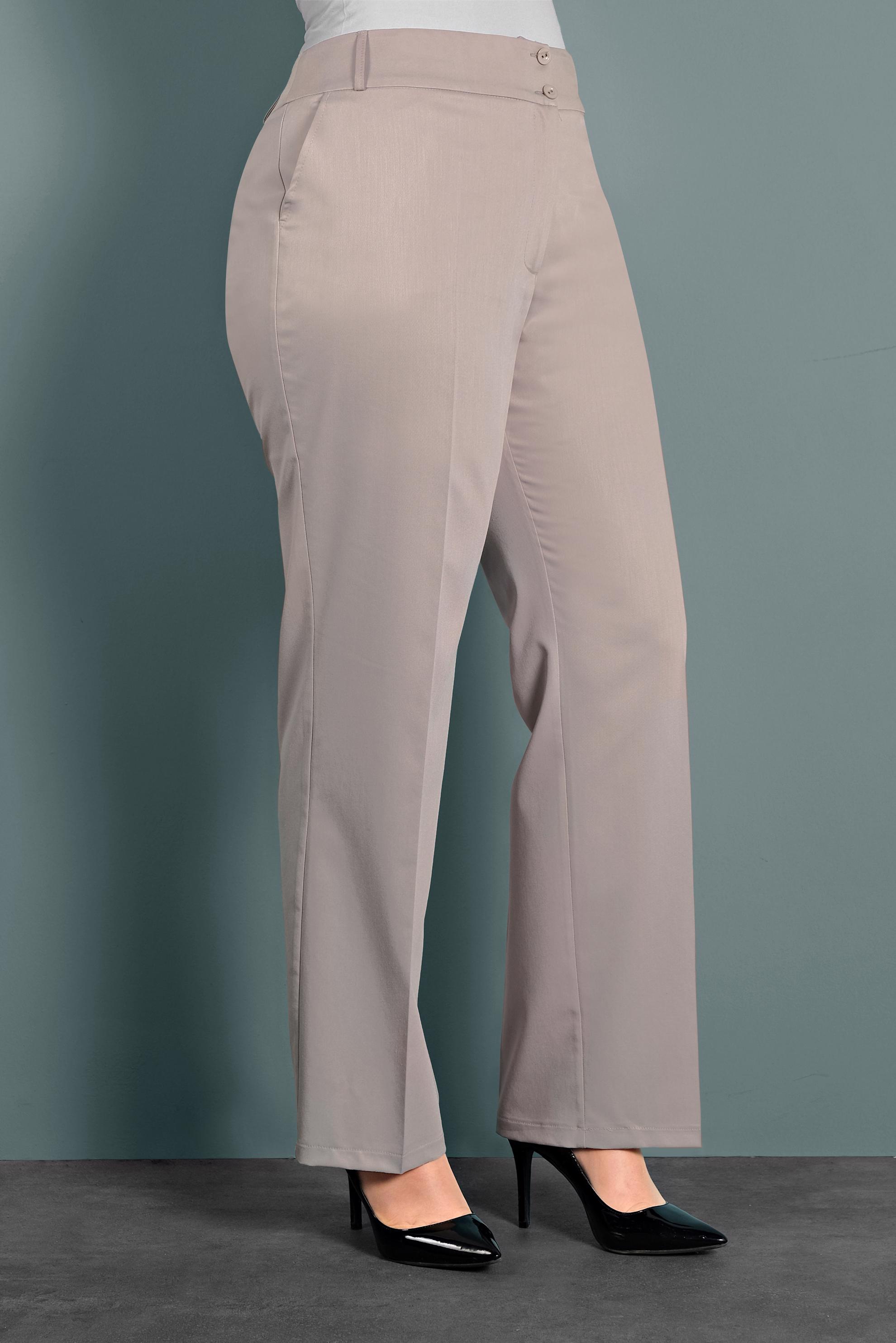 Tesettür giyim BEJ YÜKSEK BEL PANTOLON 7549	