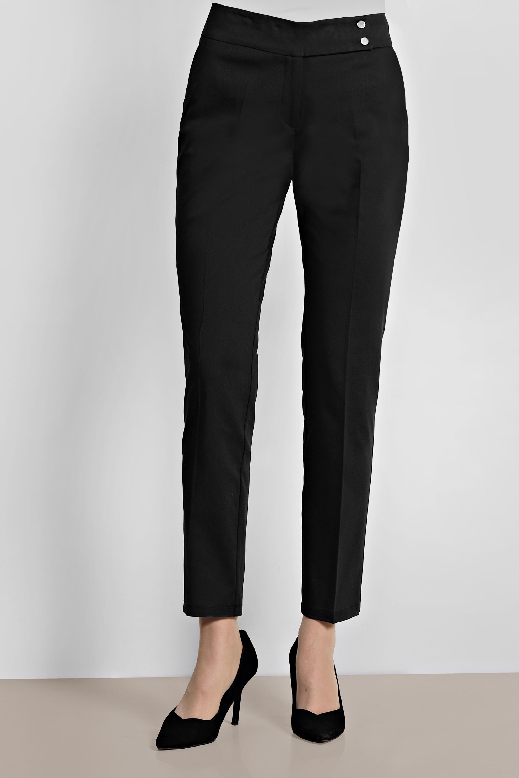 Tesettür giyim SİYAH ARA BEL PAMUKLU KUMAŞ PANTOLON 7552