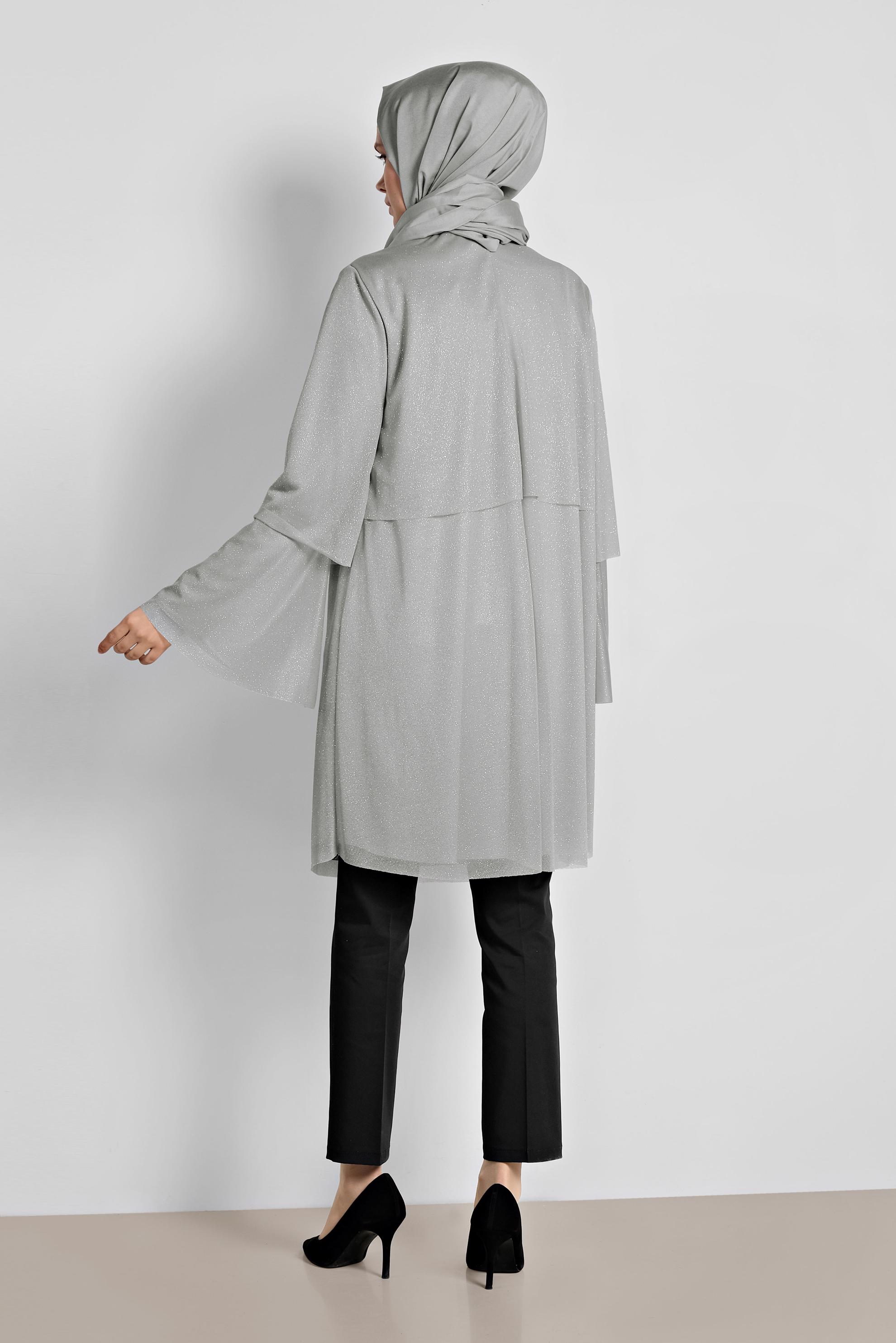 Tesettür giyim SİYAH ARA BEL PAMUKLU KUMAŞ PANTOLON 7552