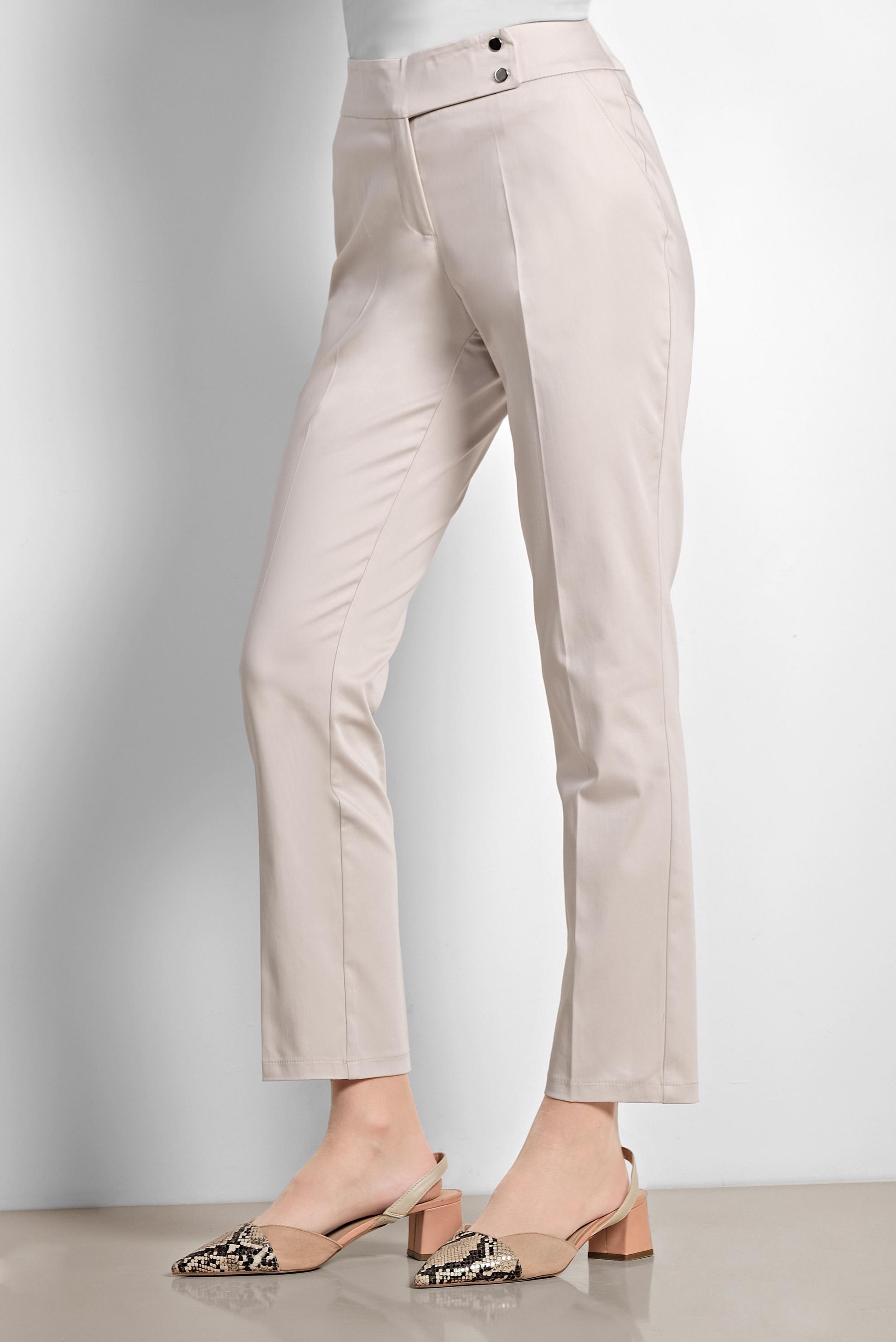 Tesettür giyim BEJ ARA BEL PAMUKLU KUMAŞ PANTOLON 7552