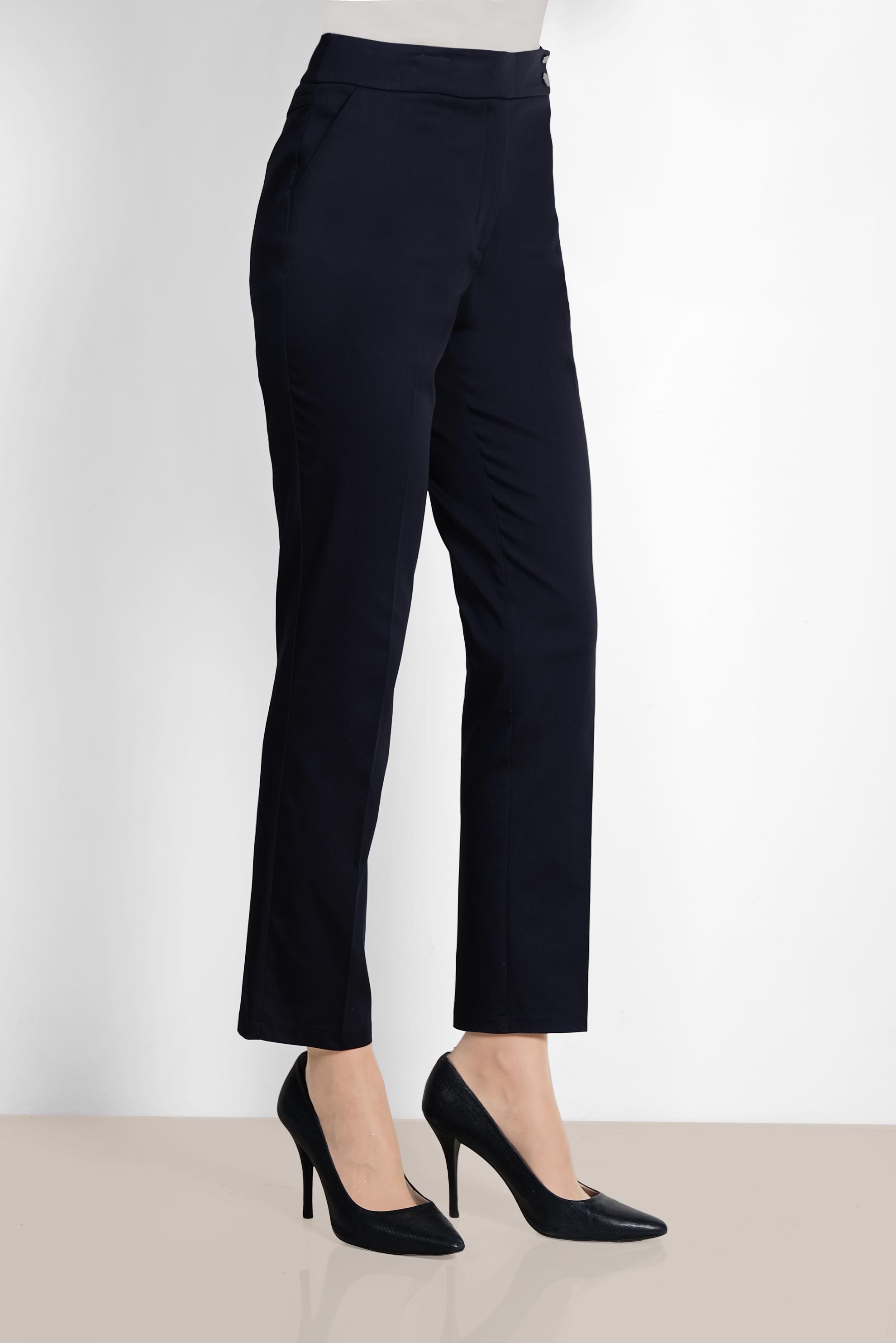 Tesettür giyim LACİVERT ARA BEL PAMUKLU KUMAŞ PANTOLON 7552