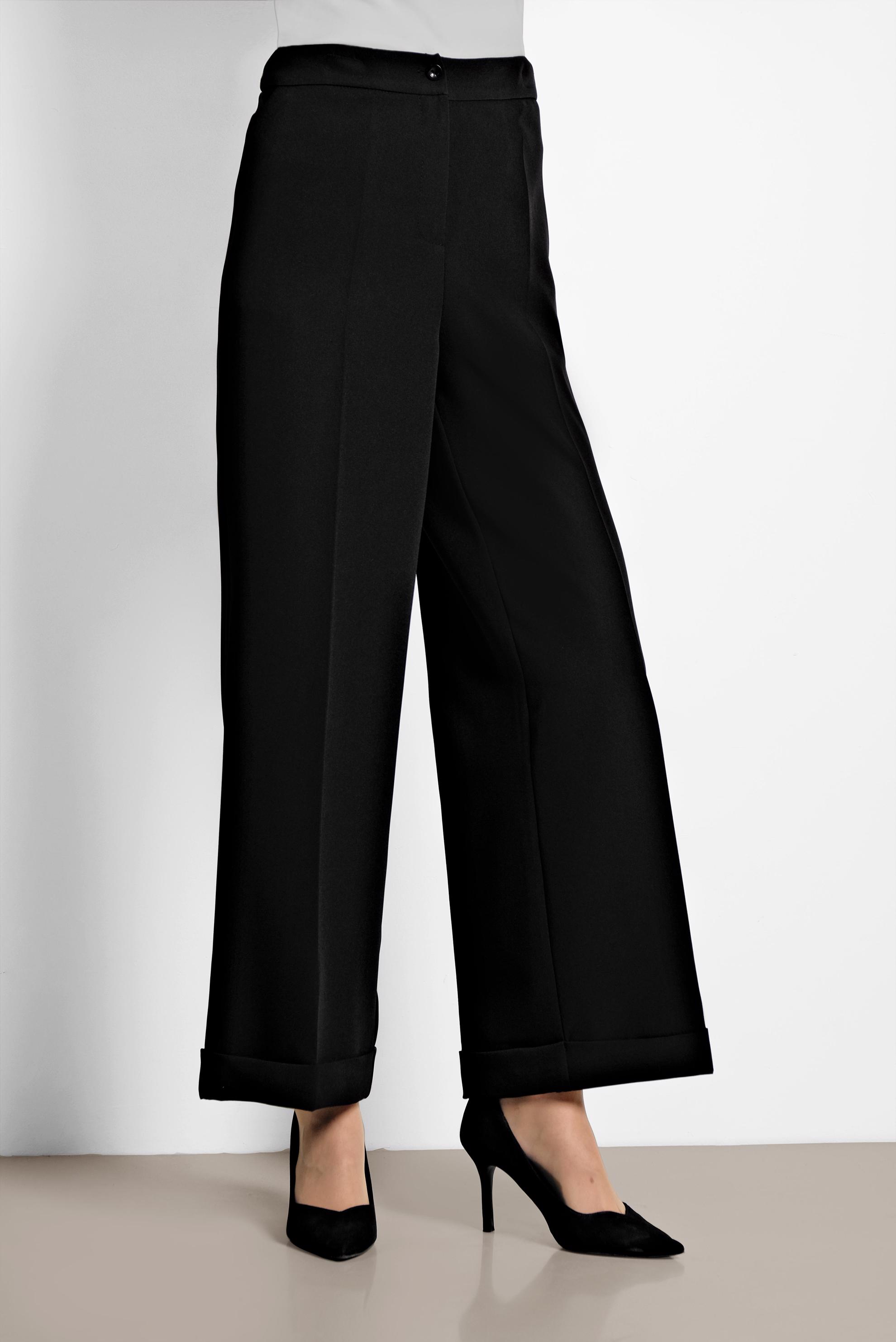 Tesettür giyim SİYAH YÜKSEK BEL KUMAŞ PANTOLON 7553