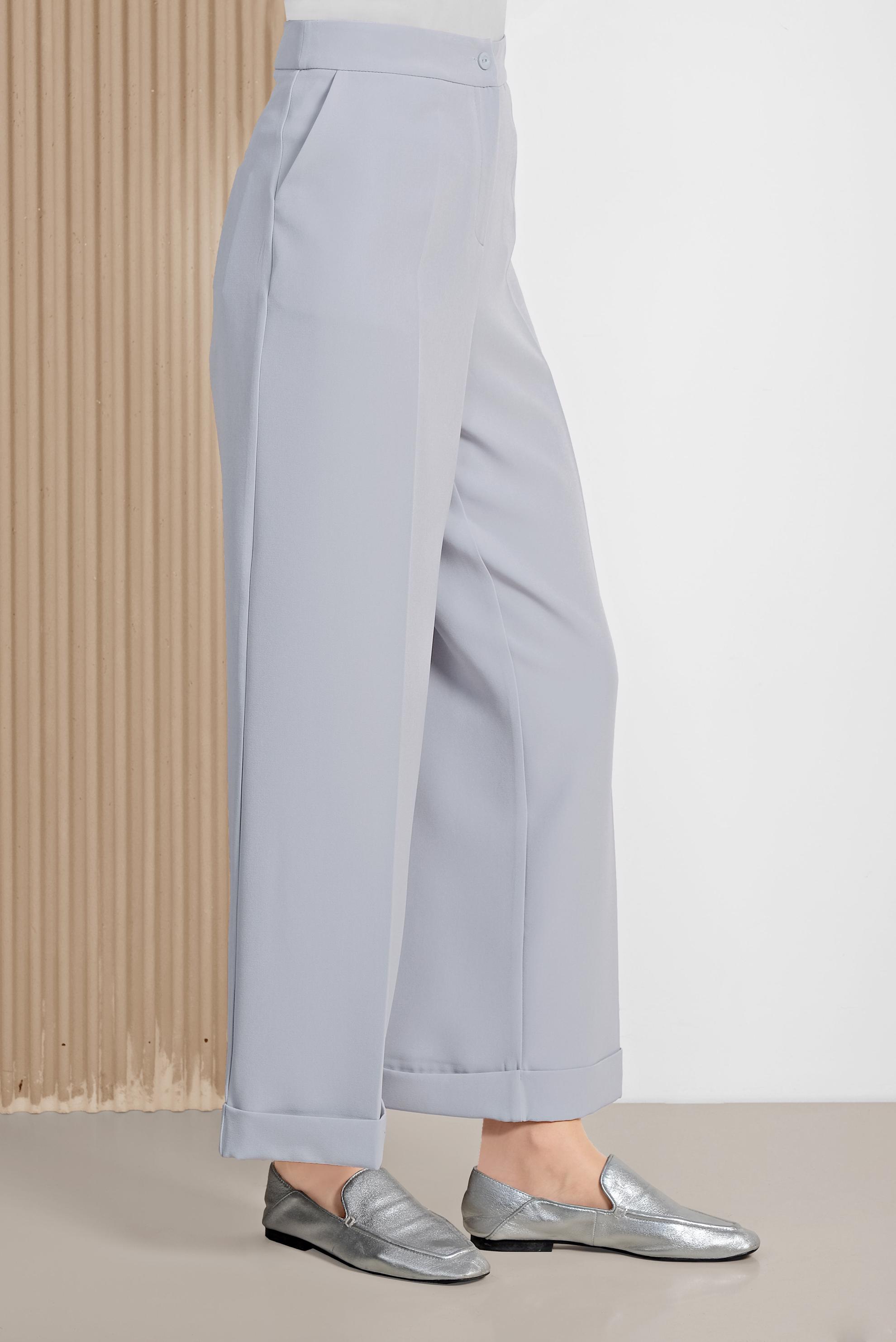 Tesettür giyim GRİ YÜKSEK BEL KUMAŞ PANTOLON 7553