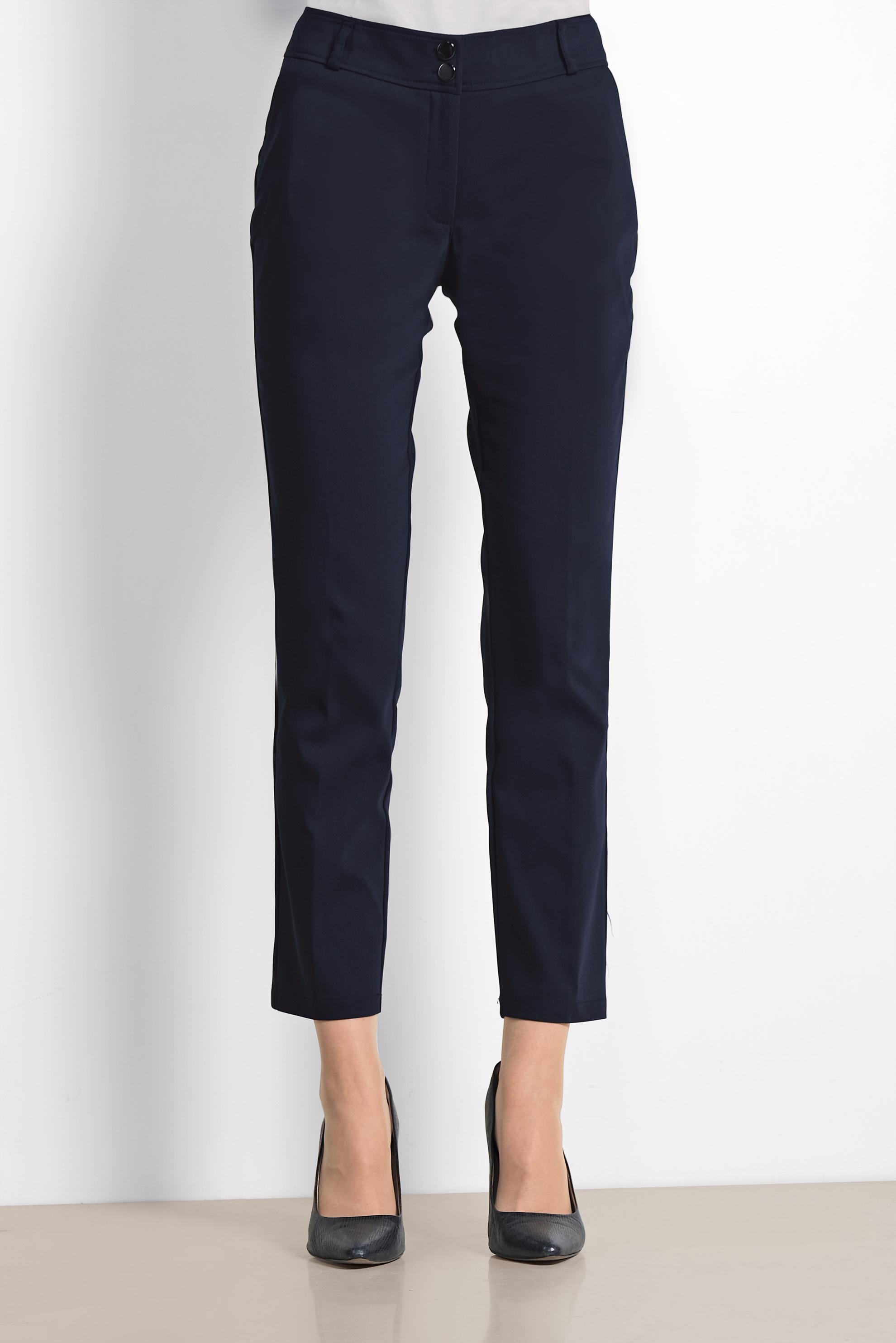 Tesettür giyim LACİVERT ARA BEL PAMUKLU DAR PAÇA PANTOLON 7554