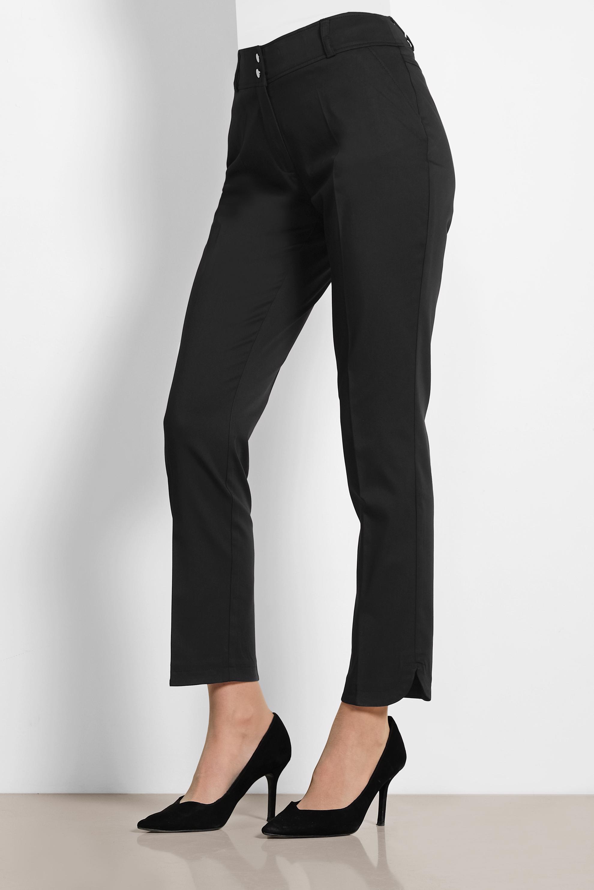 Tesettür giyim SİYAH DAR PAÇA PAMUKLU KUMAŞ PANTOLON 7555