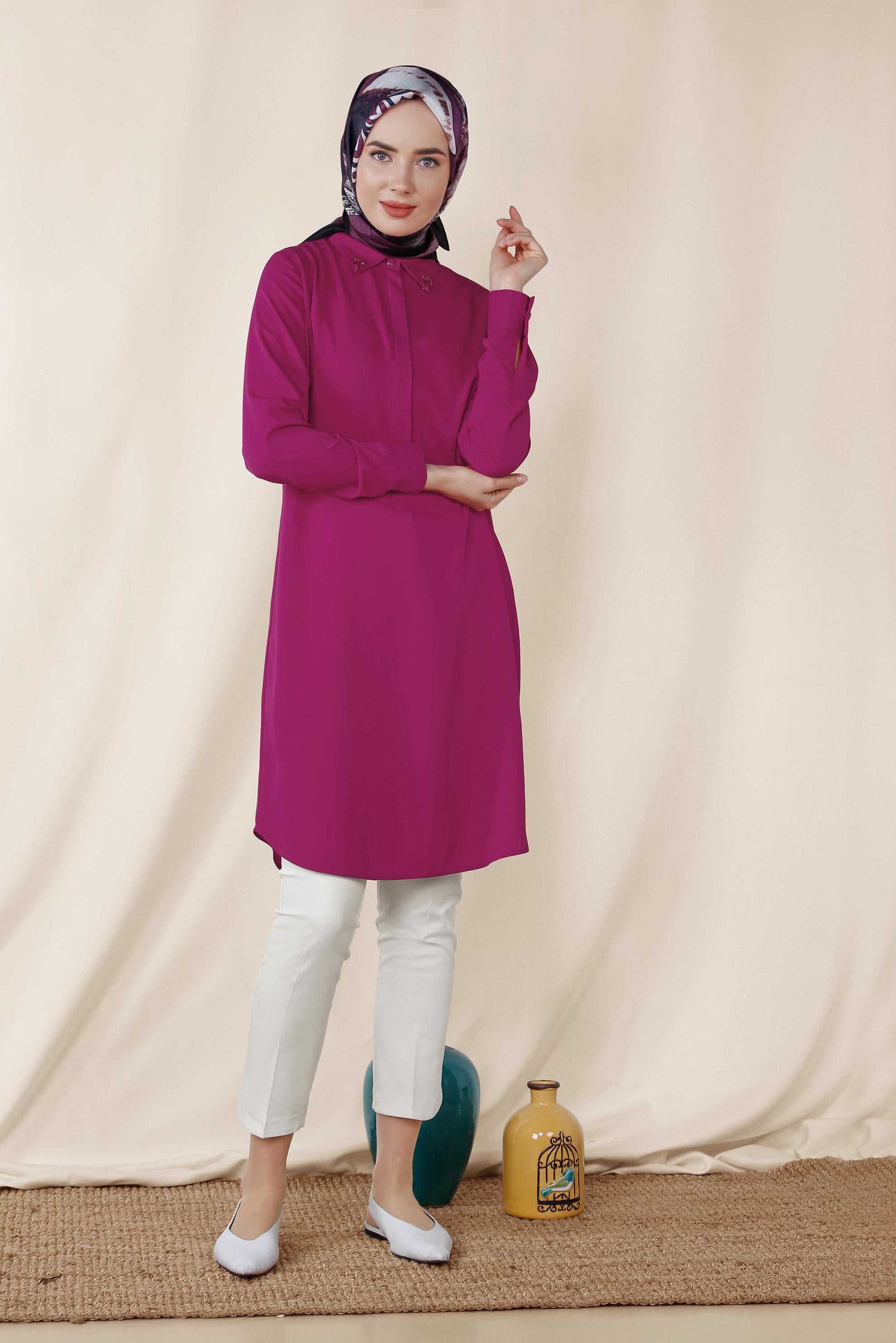 Tesettür giyim BEYAZ DAR PAÇA PAMUKLU KUMAŞ PANTOLON 7555