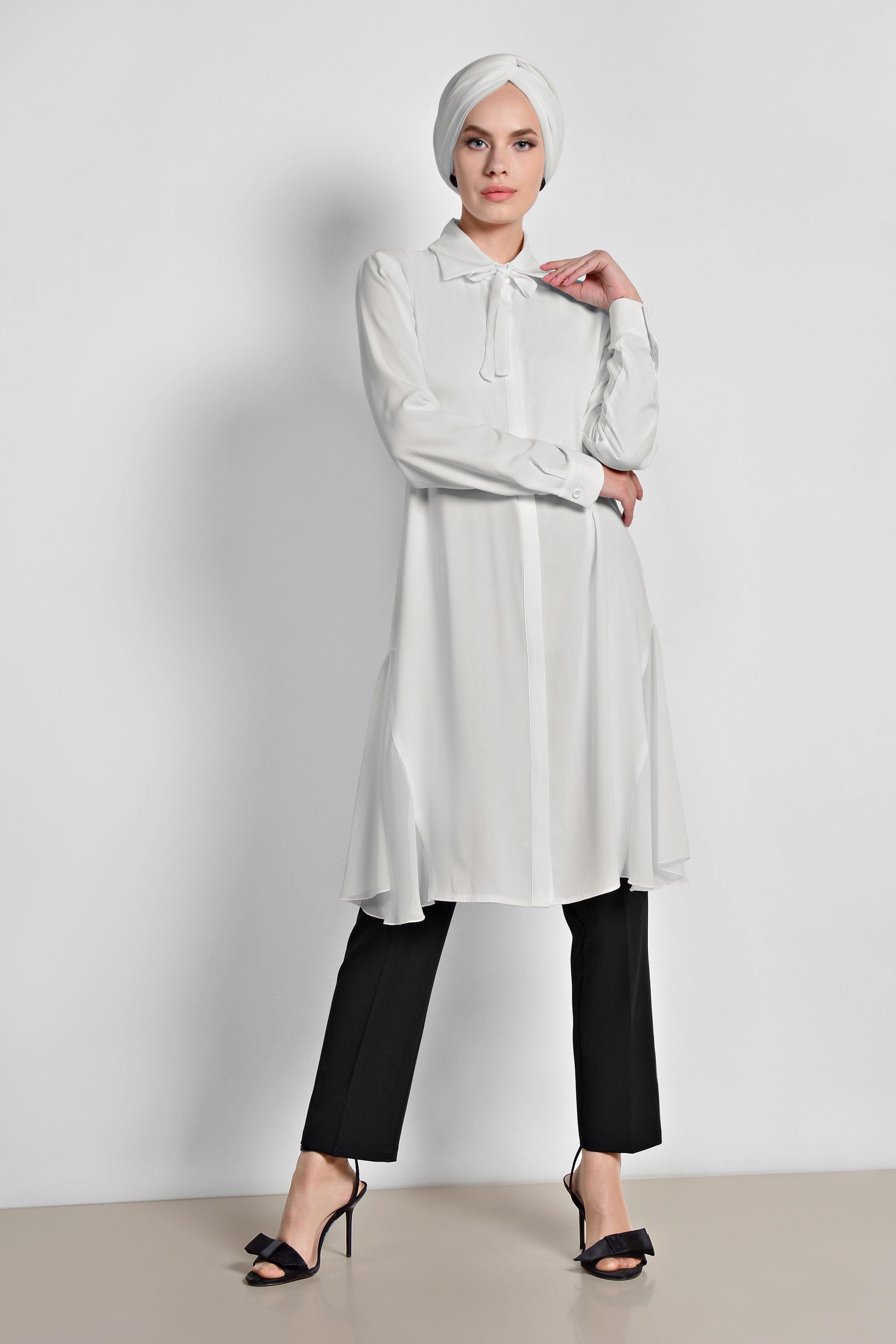 Tesettür giyim SİYAH FERMUARLI YÜKSEK BEL PANTOLON 7559