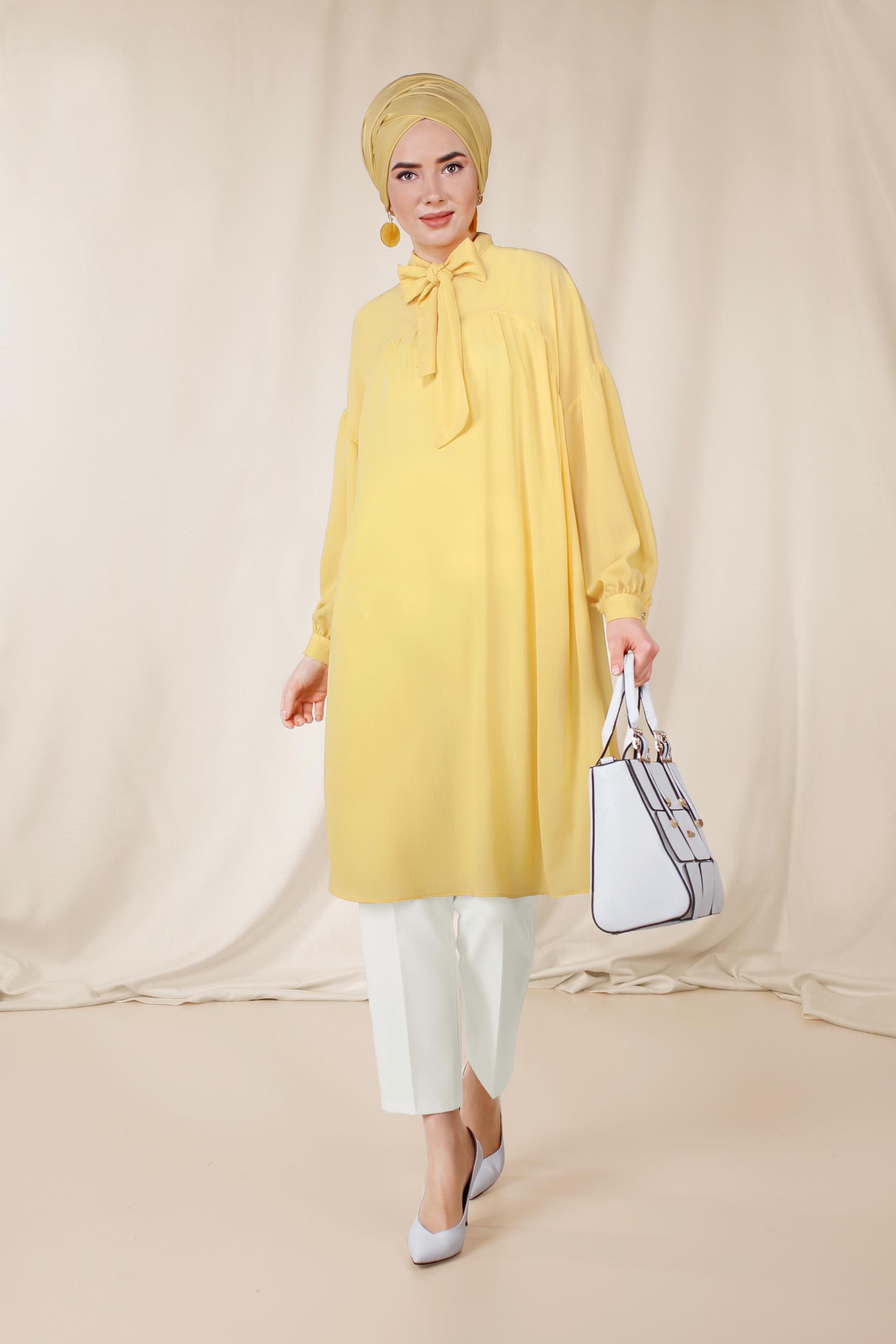 Tesettür giyim BEYAZ FERMUARLI YÜKSEK BEL PANTOLON 7559