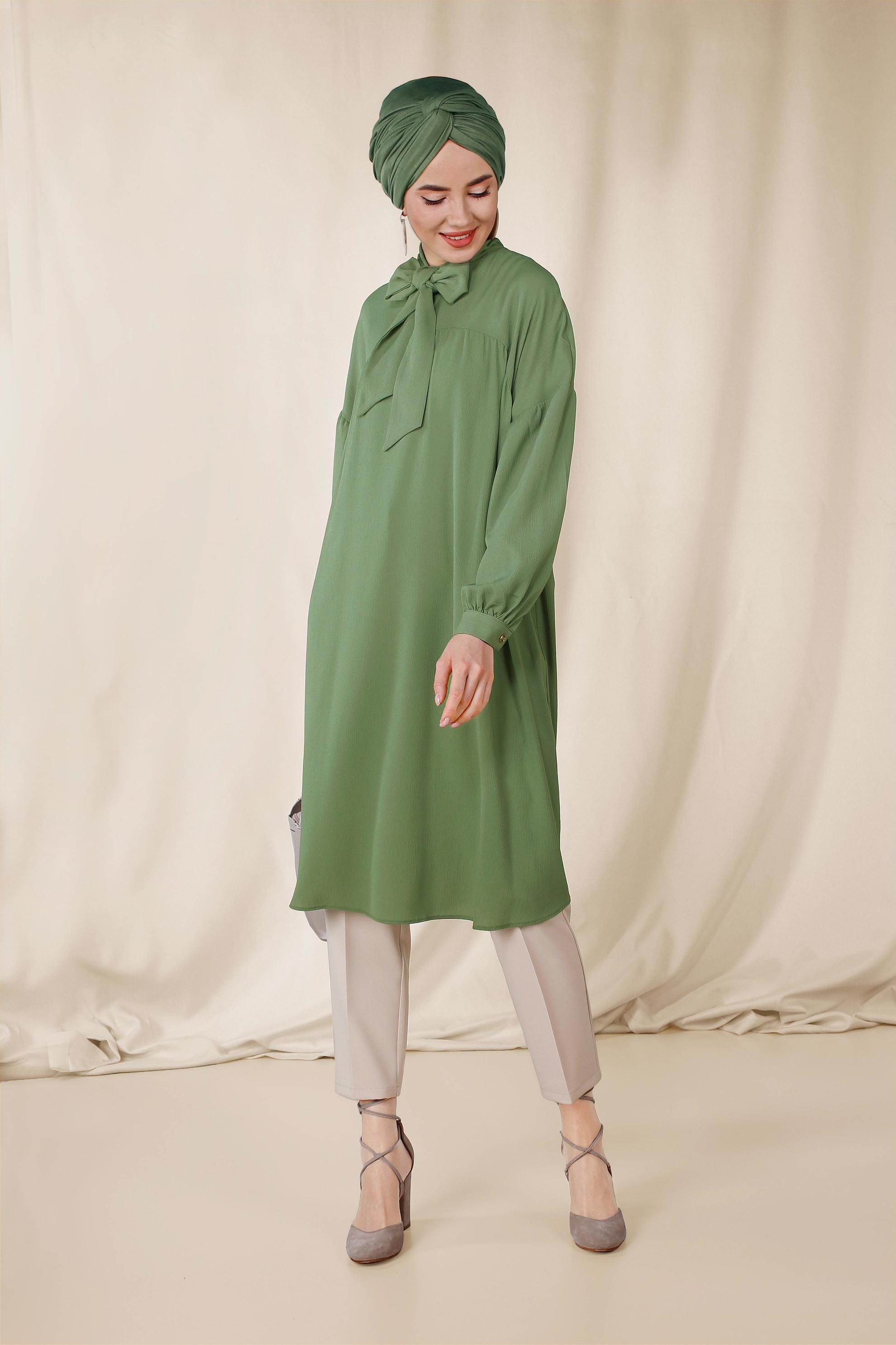 Tesettür giyim BEJ FERMUARLI YÜKSEK BEL PANTOLON 7559