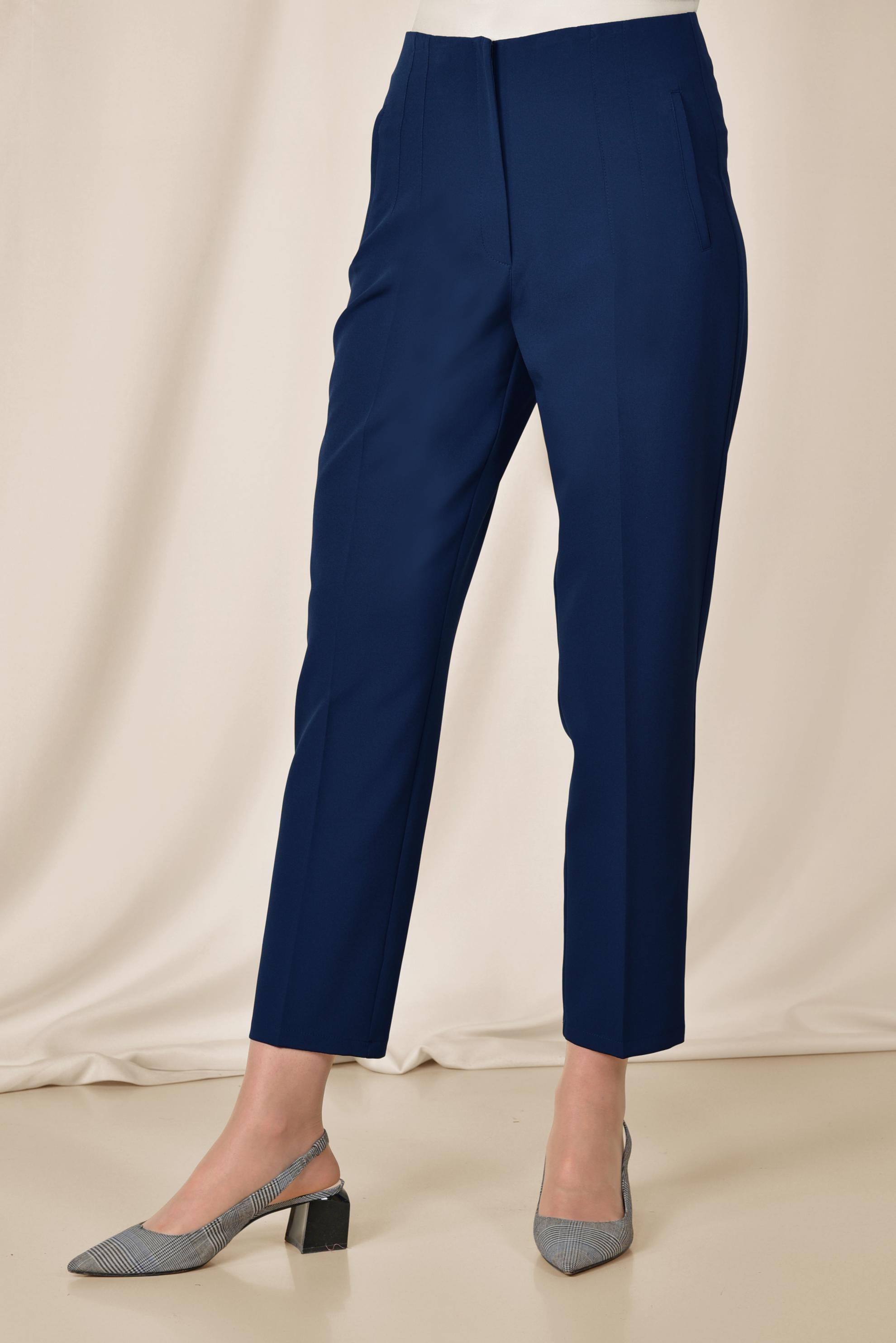 Tesettür giyim LACİVERT FERMUARLI YÜKSEK BEL PANTOLON 7559