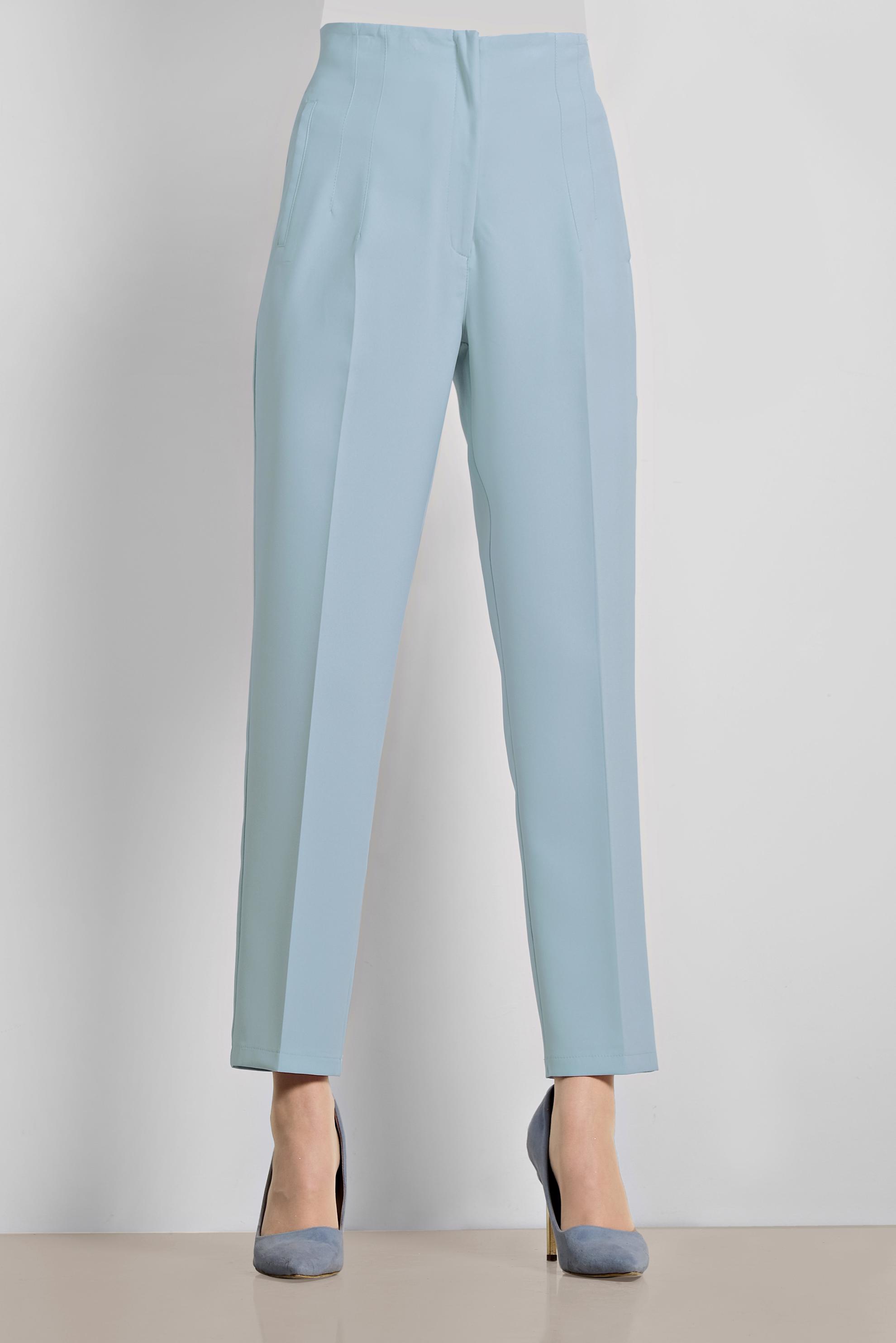 Tesettür giyim MAVİ FERMUARLI YÜKSEK BEL PANTOLON 7559