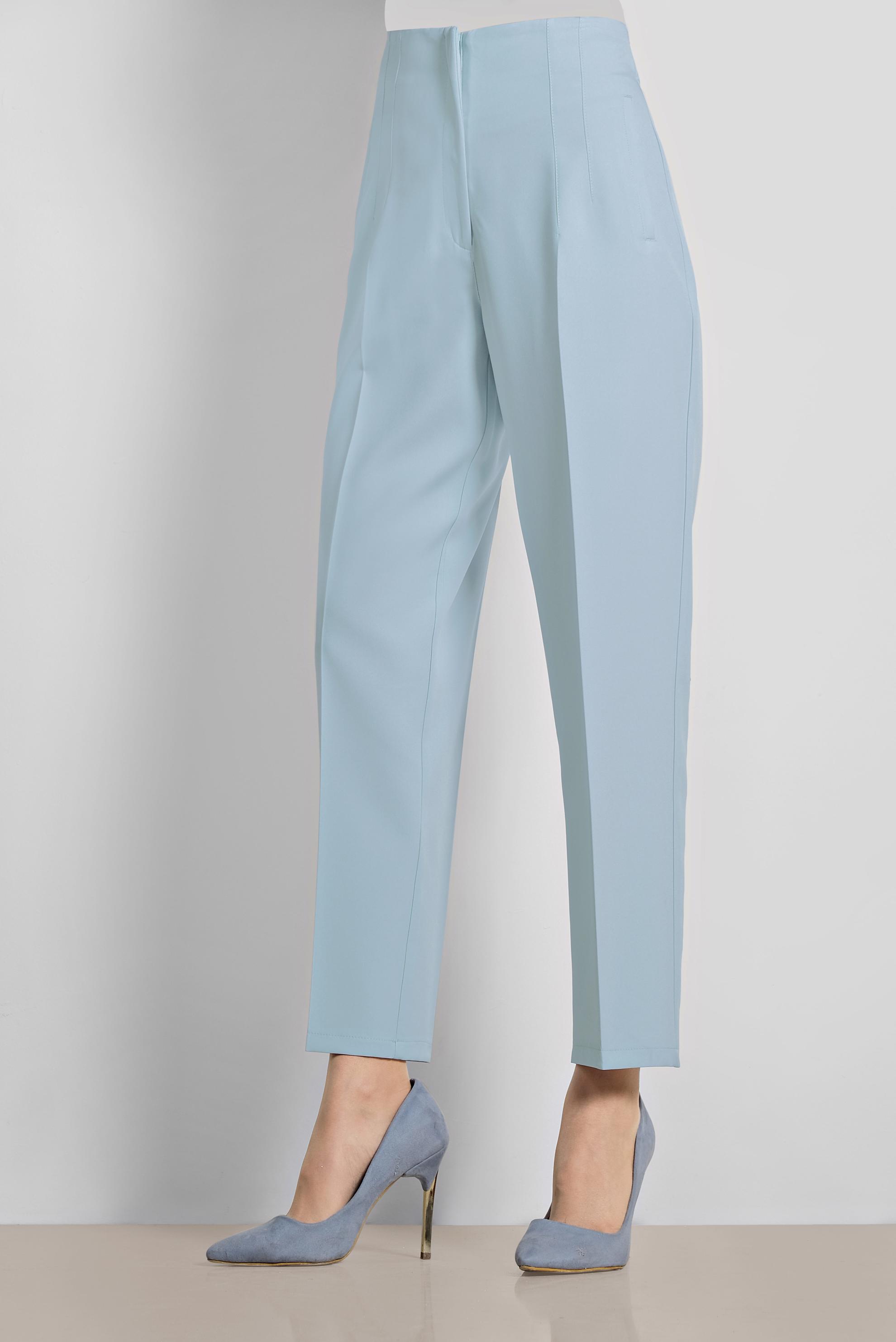 Tesettür giyim MAVİ FERMUARLI YÜKSEK BEL PANTOLON 7559