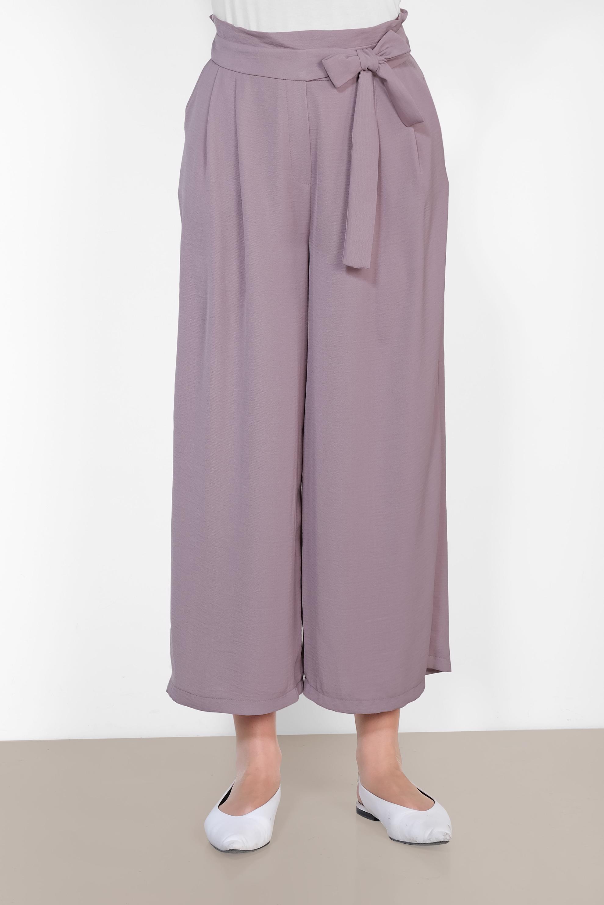 Tesettür giyim MÜRDÜM BELİ BAĞCIKLI BOL PAÇA PANTOLON 7563