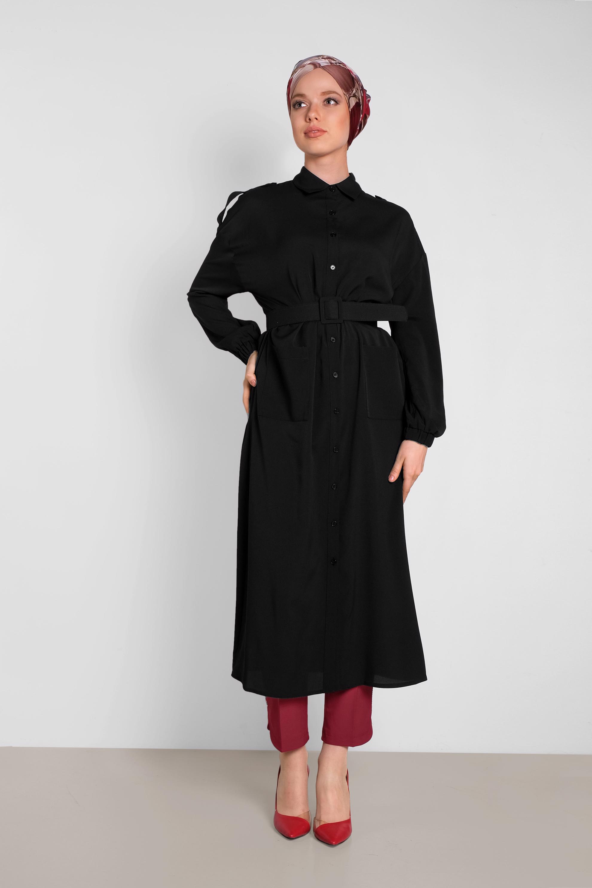 Tesettür giyim BORDO PAÇASI PUL İŞLEMELİ ARA BEL PANTOLON 7566