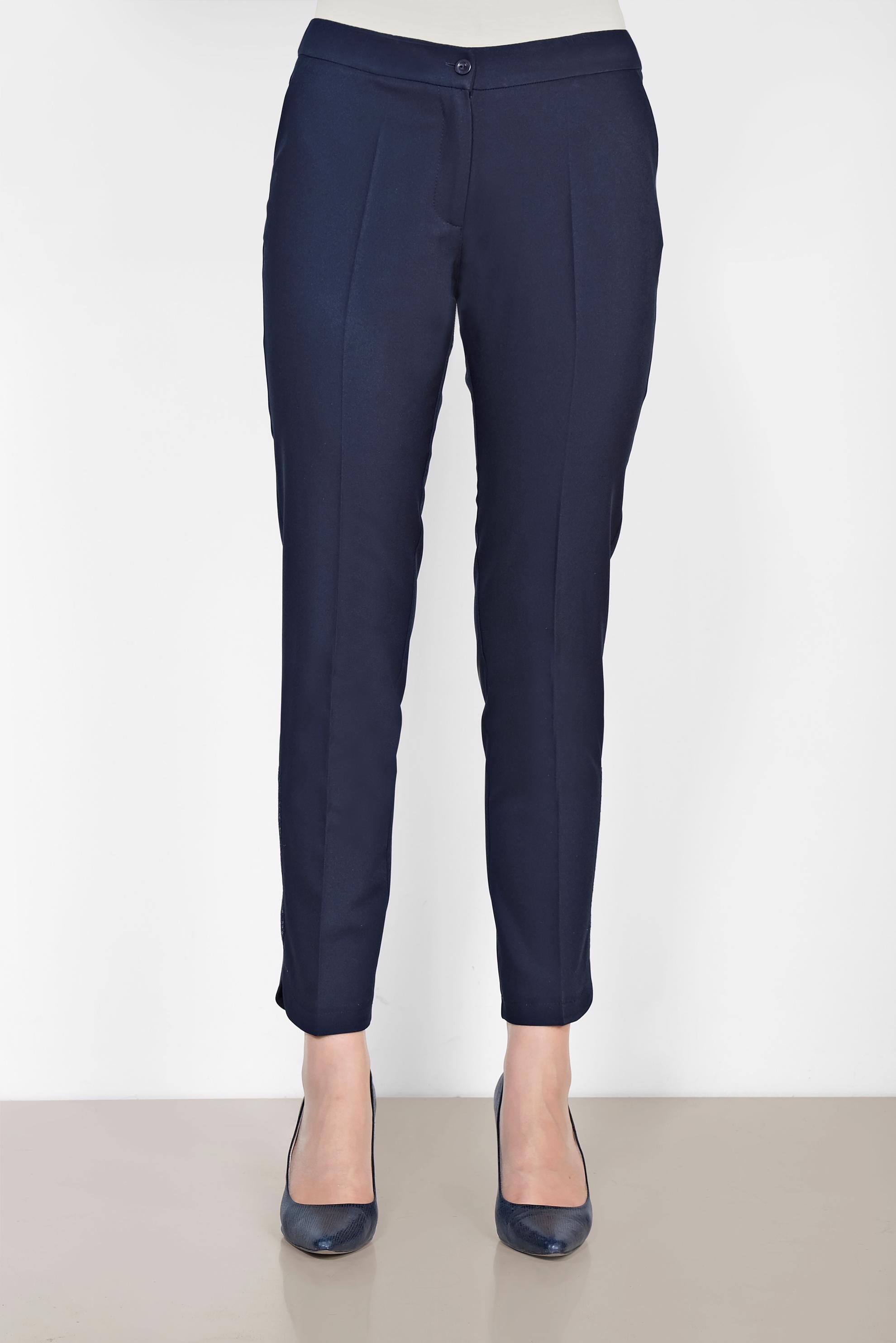 Tesettür giyim LACİVERT PAÇASI PUL İŞLEMELİ ARA BEL PANTOLON 7566