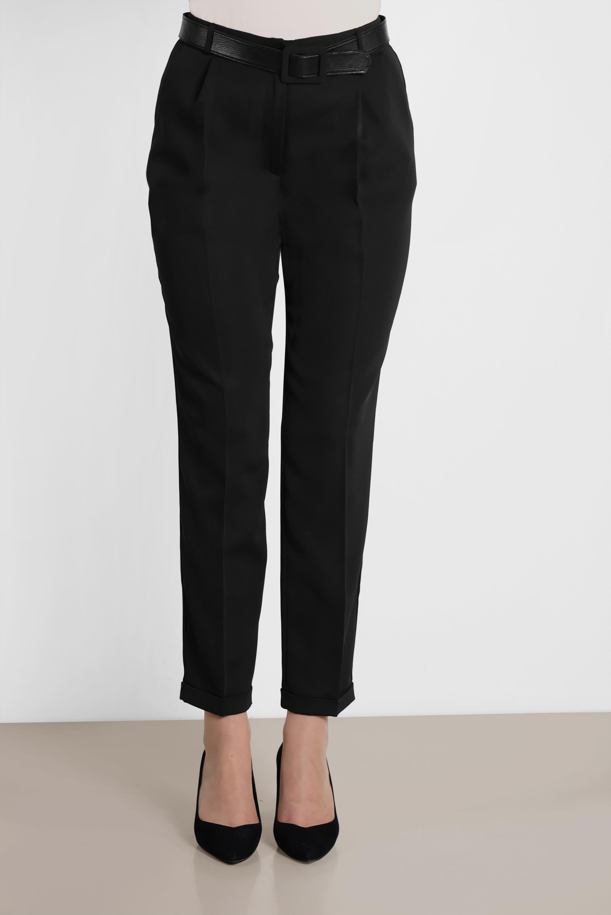 Tesettür giyim SİYAH ARA BEL HAVUÇ PANTOLON 7569