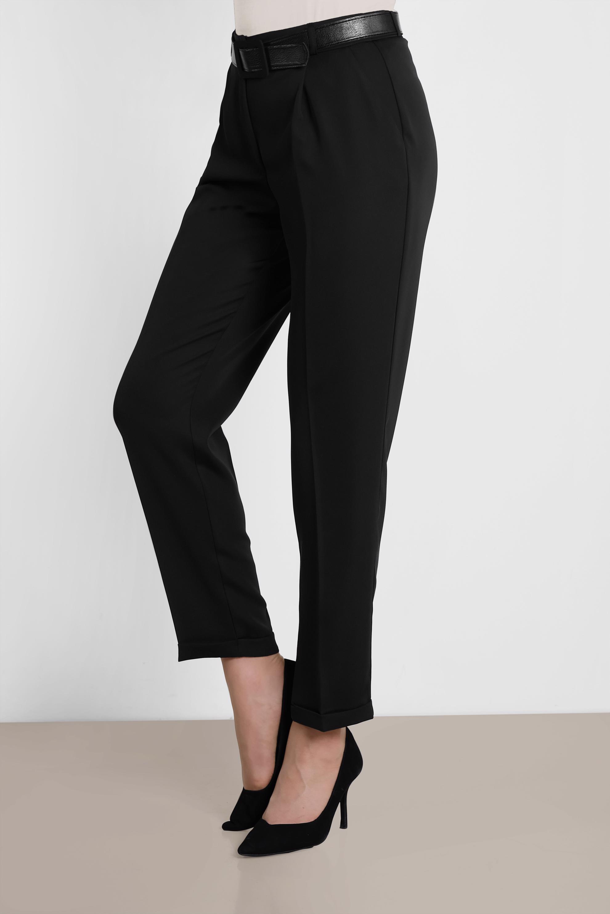 Tesettür giyim SİYAH ARA BEL HAVUÇ PANTOLON 7569