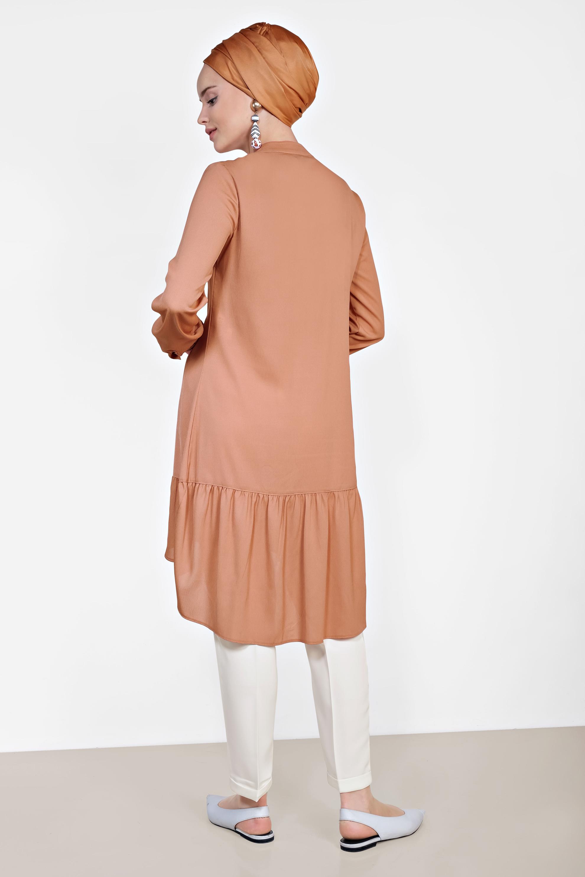 Tesettür giyim BEYAZ ARA BEL HAVUÇ PANTOLON 7569