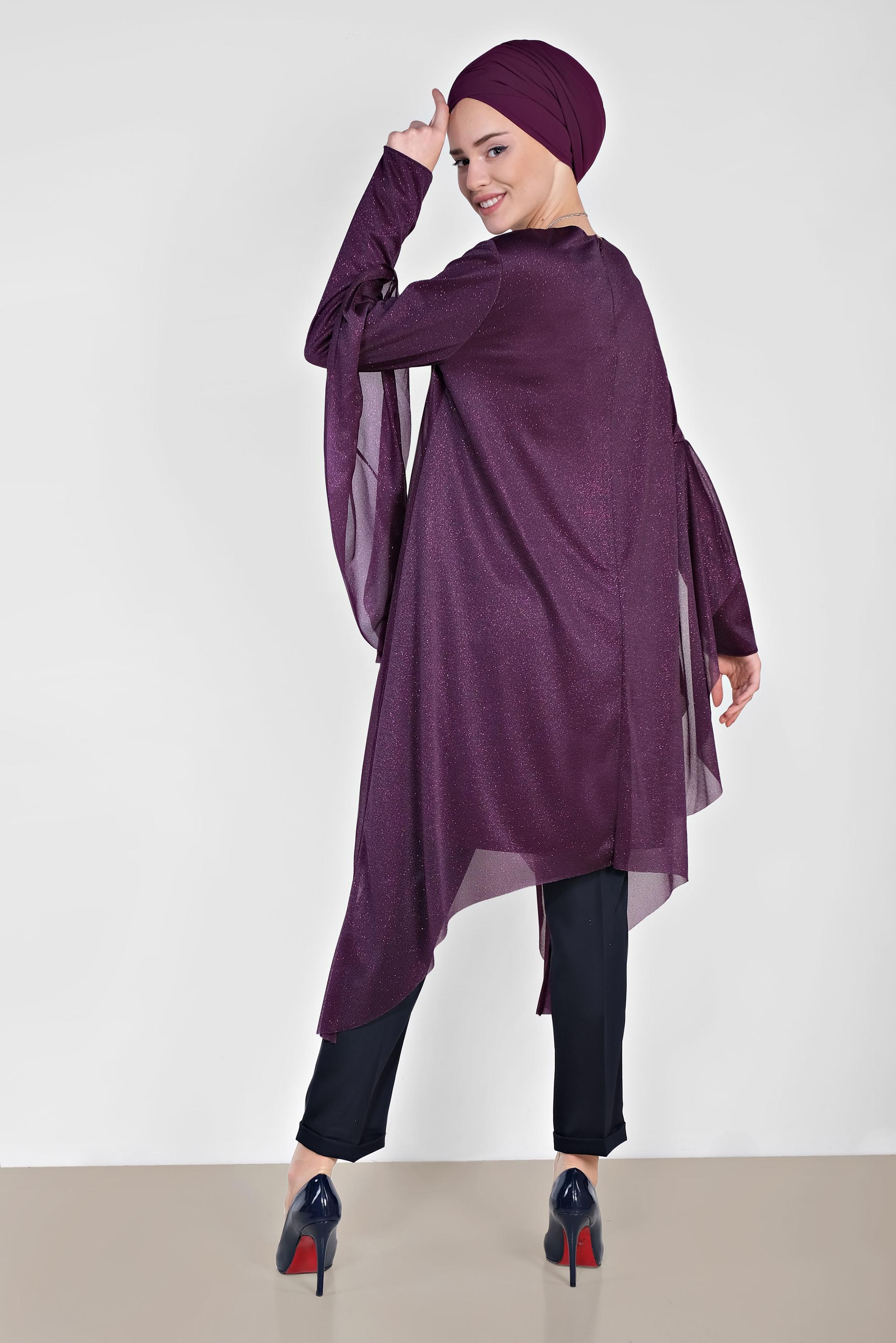 Tesettür giyim LACİVERT ARA BEL HAVUÇ PANTOLON 7569