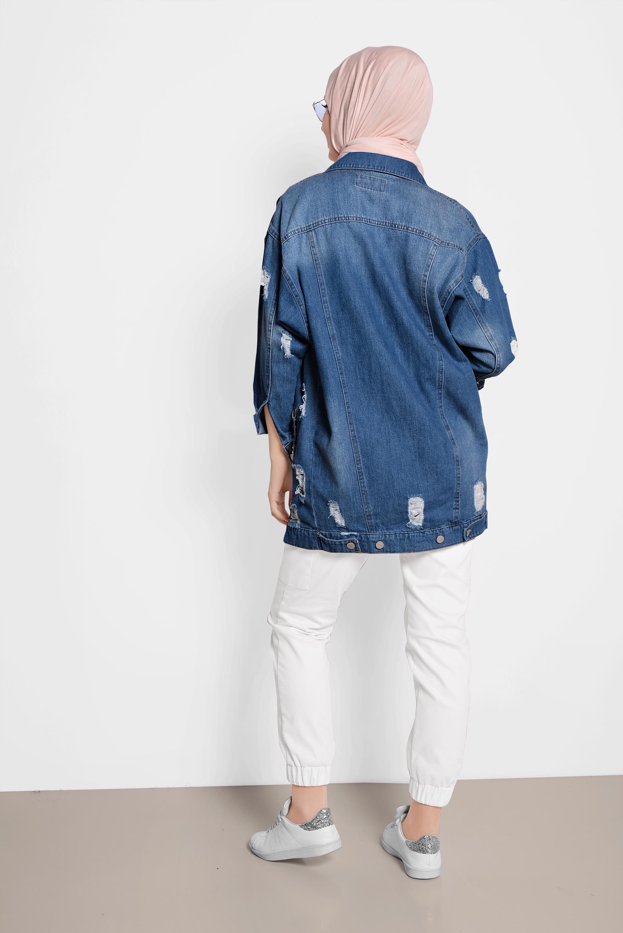 Tesettür giyim BEYAZ YANDAN CEPLİ KARGO PANTOLON 7572 