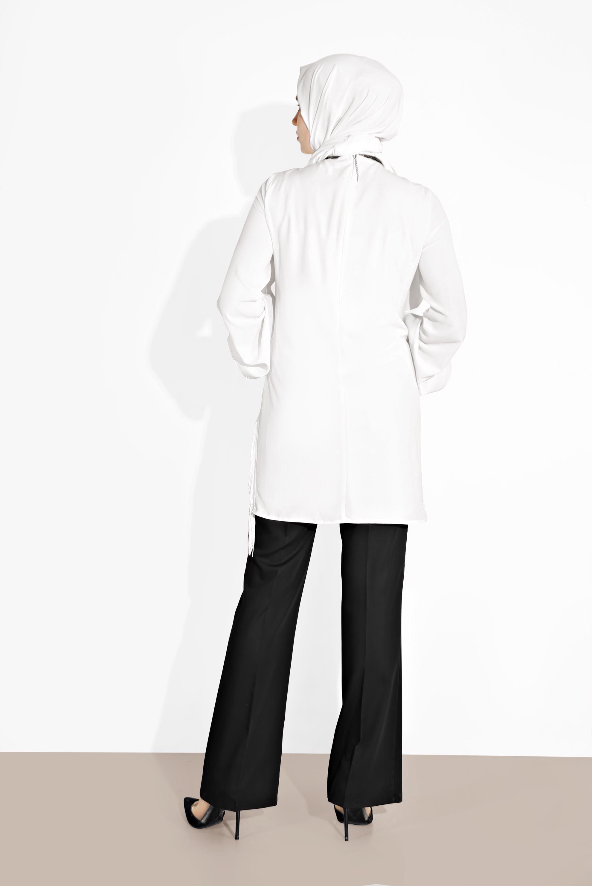 Tesettür giyim SİYAH BOL PAÇA PAMUKLU PANTOLON 7576 