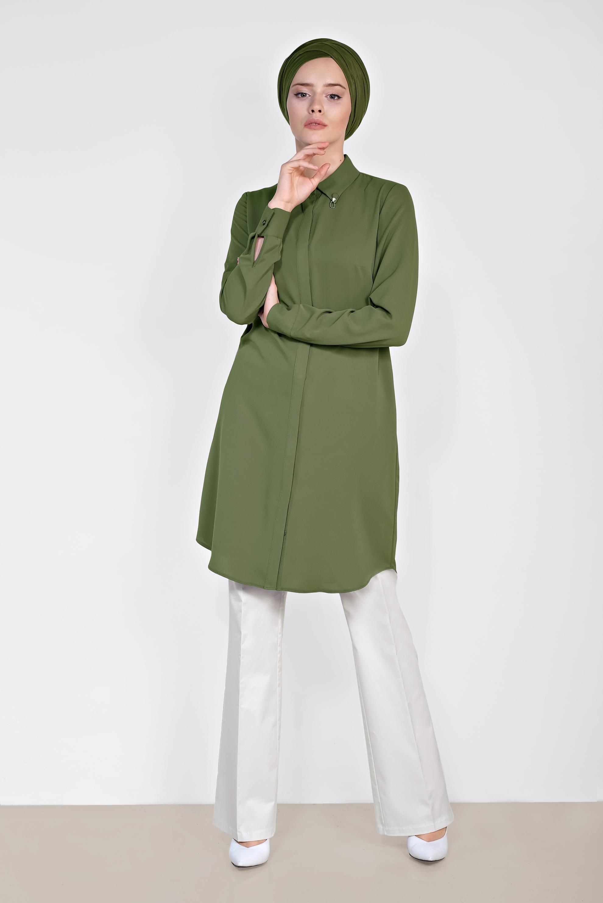 Tesettür giyim BEYAZ BOL PAÇA PAMUKLU PANTOLON 7576 