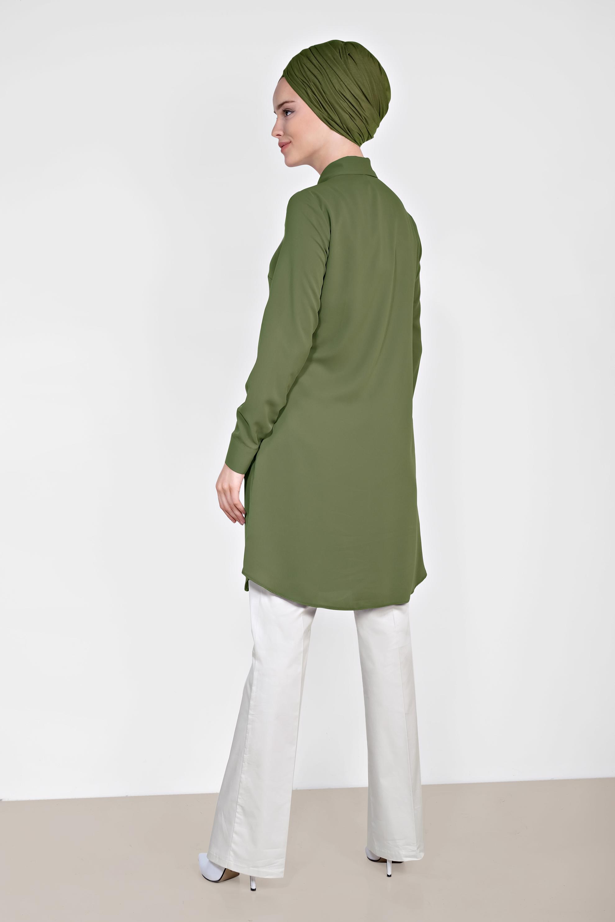 Tesettür giyim BEYAZ BOL PAÇA PAMUKLU PANTOLON 7576 