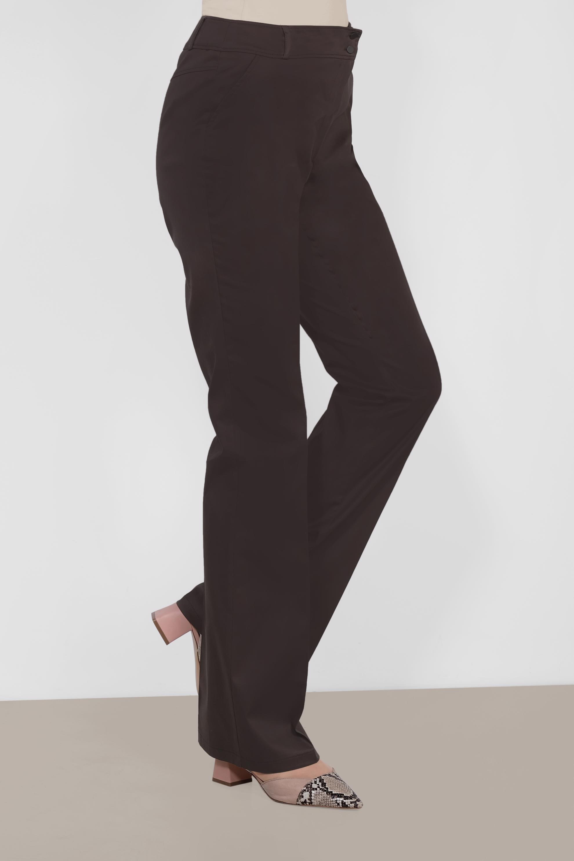 Tesettür giyim KAHVE BOL PAÇA PAMUKLU PANTOLON 7576 